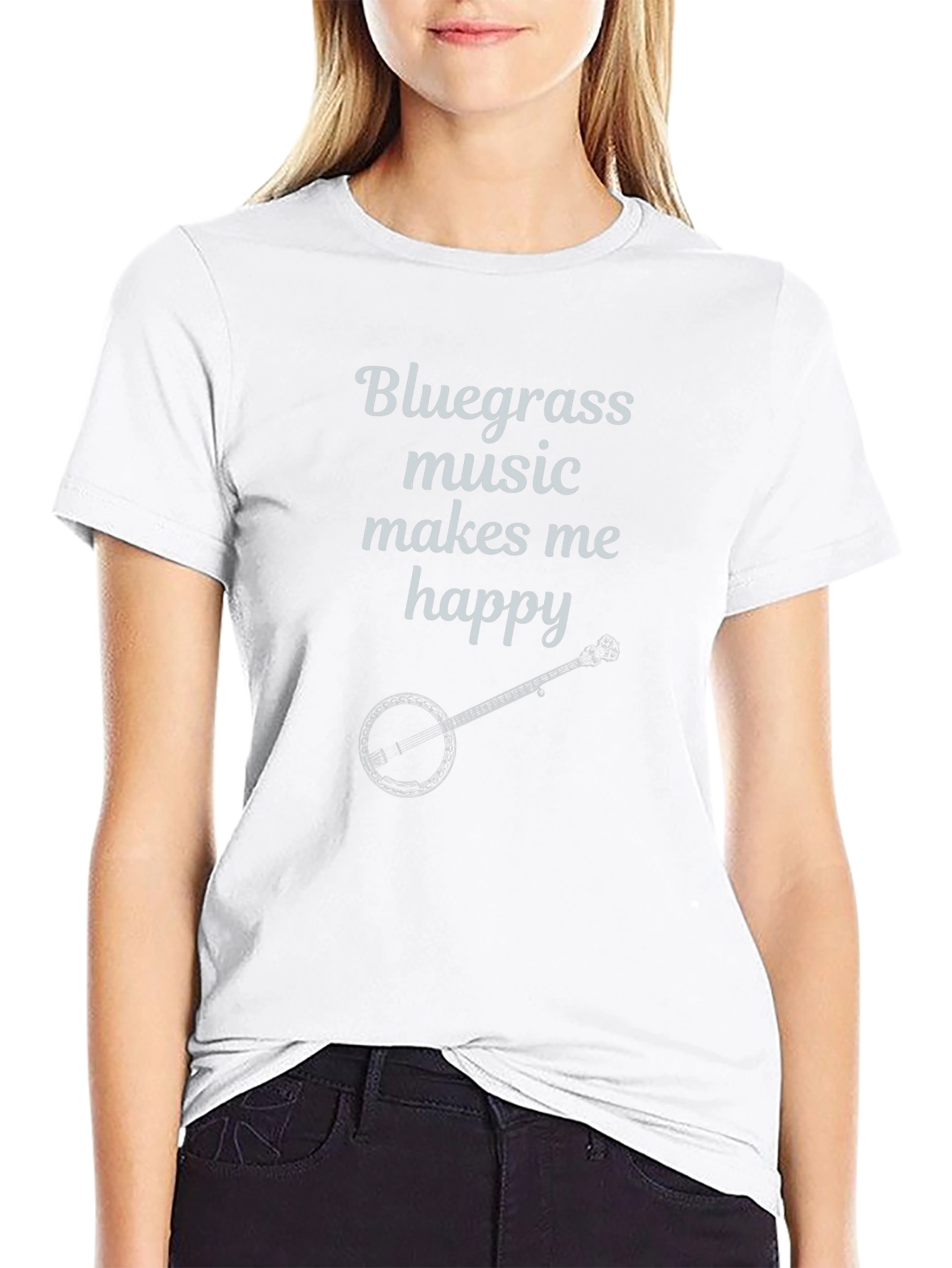 Bluegrass Music T-Shirt Banjo Makes Me Happy