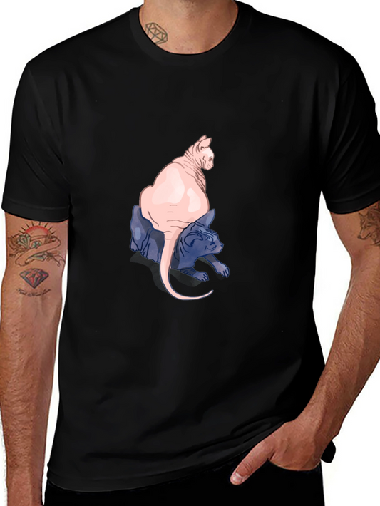 Two Hairless Cats Black T-Shirt