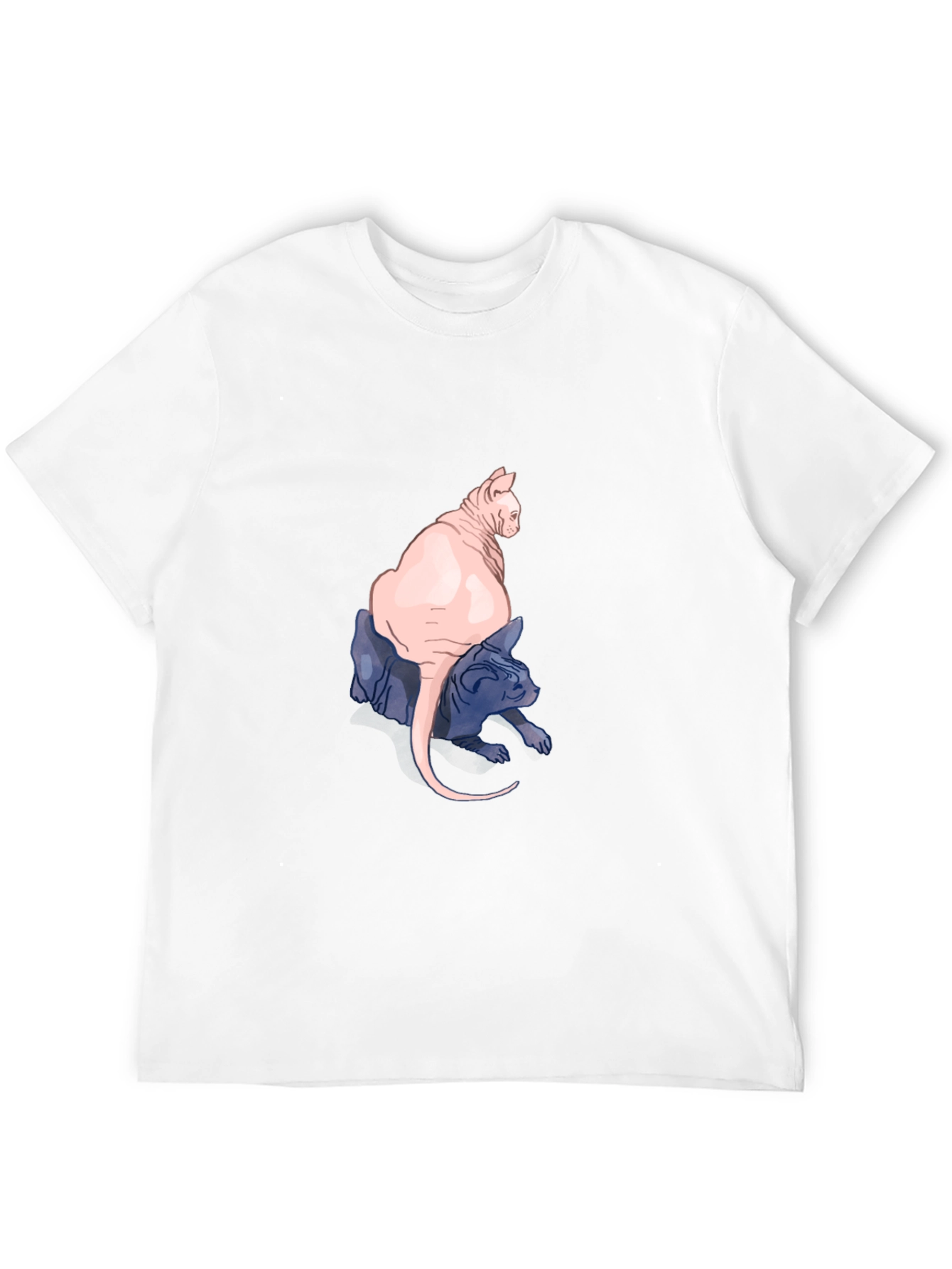 Two Hairless Cats Black T-Shirt