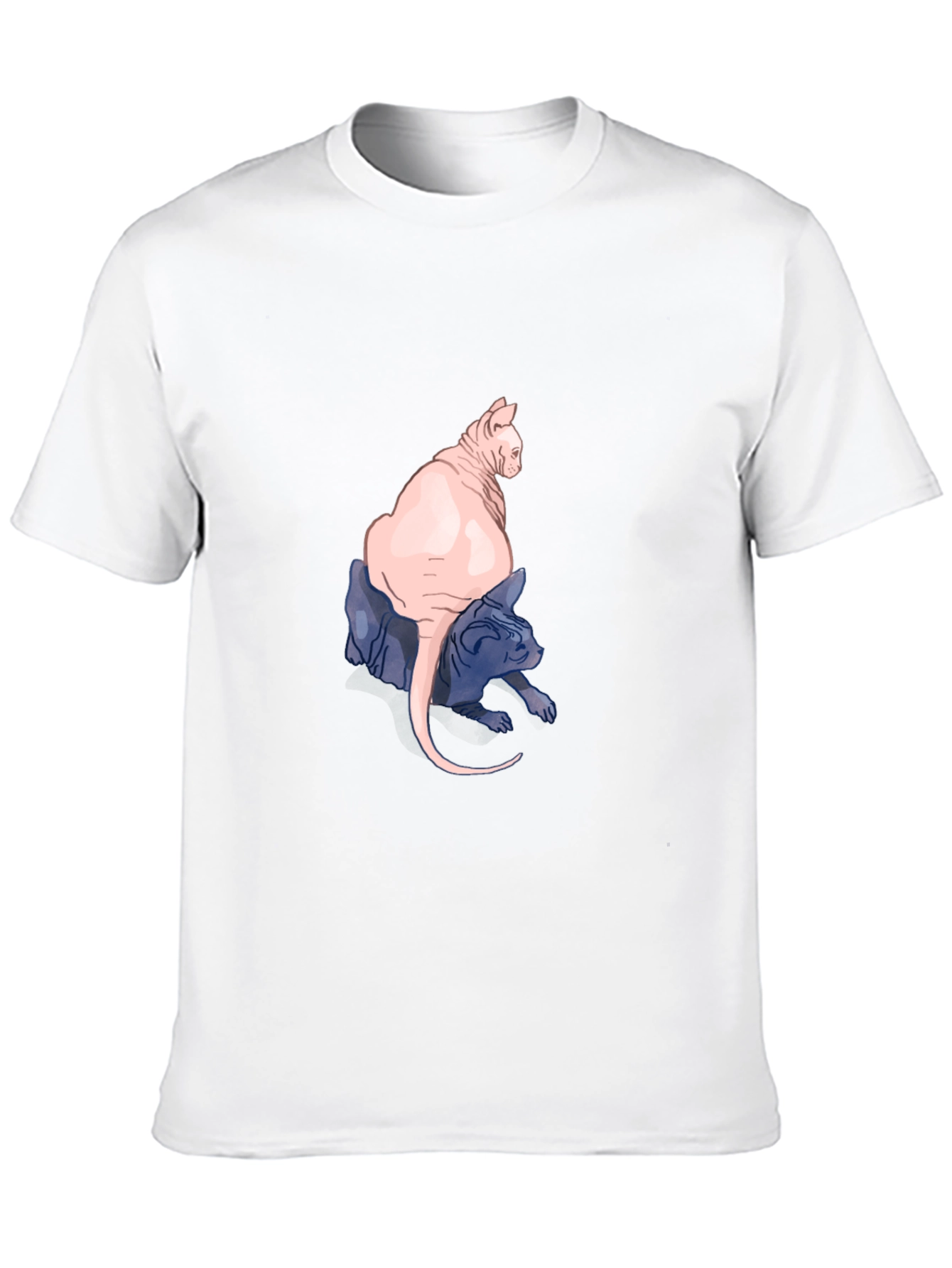 Two Hairless Cats Black T-Shirt