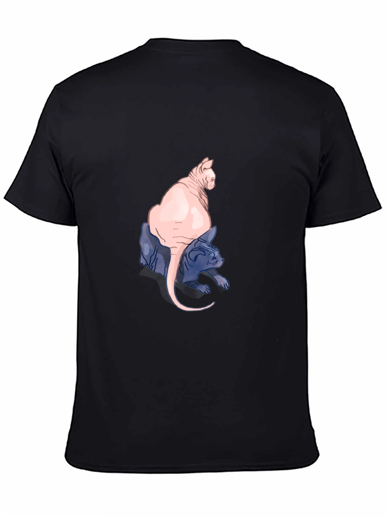 Two Hairless Cats Black T-Shirt