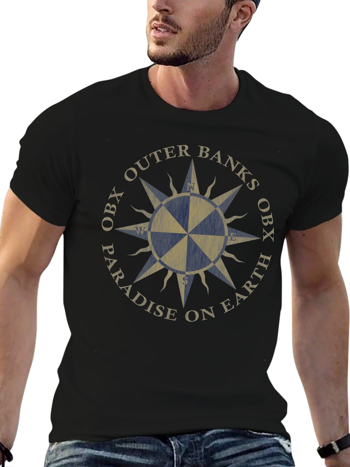 Outer Banks OBX Compass Black T-Shirt