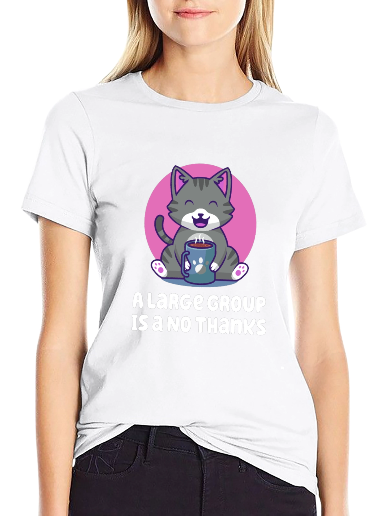Cute Cat Coffee T-Shirt - Introvert Tee