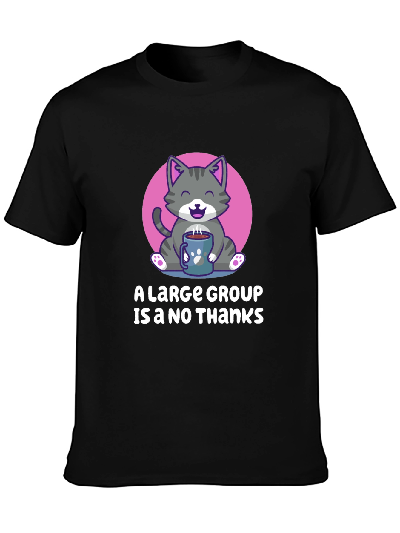 Cute Cat Coffee T-Shirt - Introvert Tee