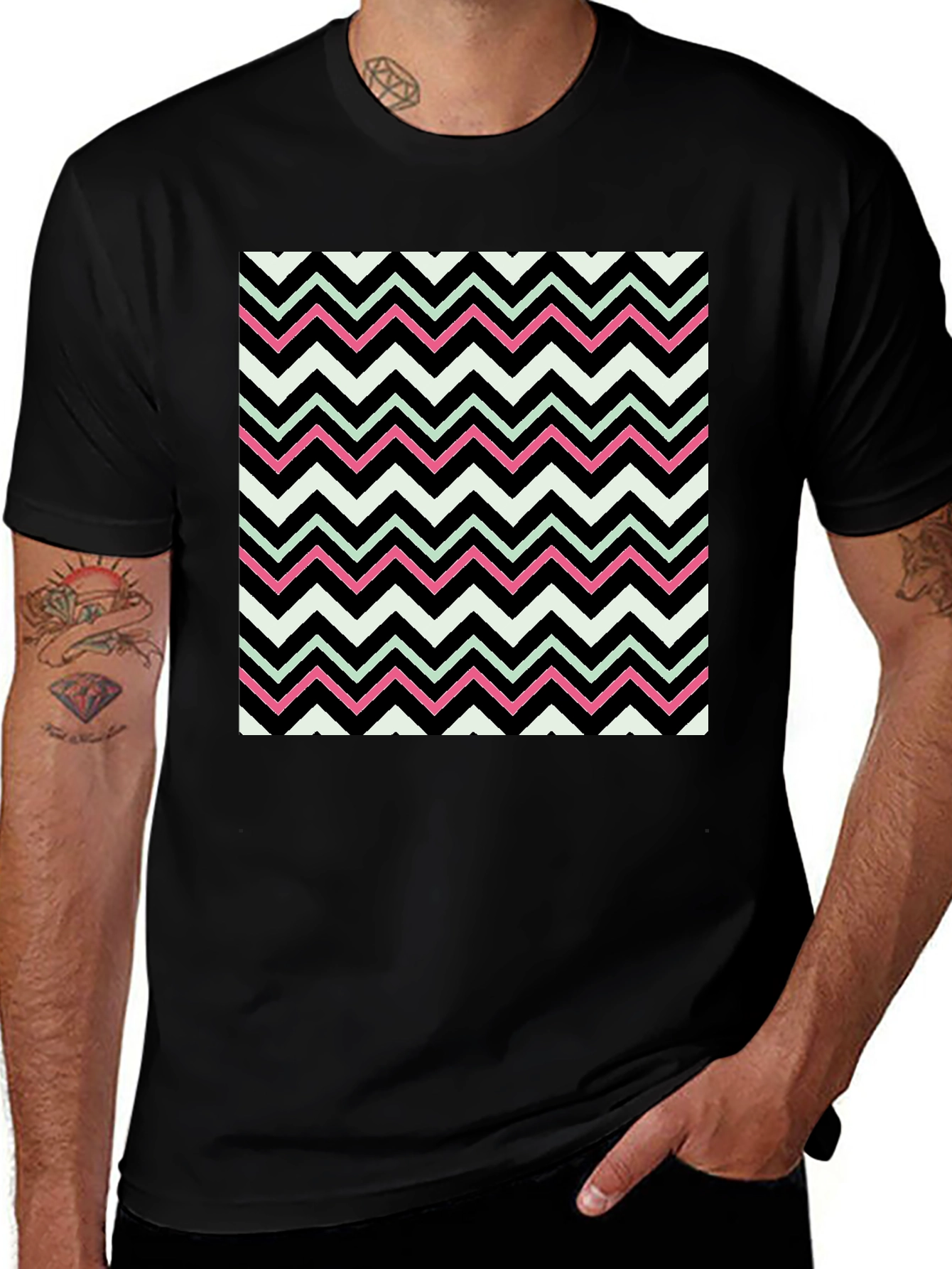 Zigzag Pattern T-Shirt - Modern Graphic Tee