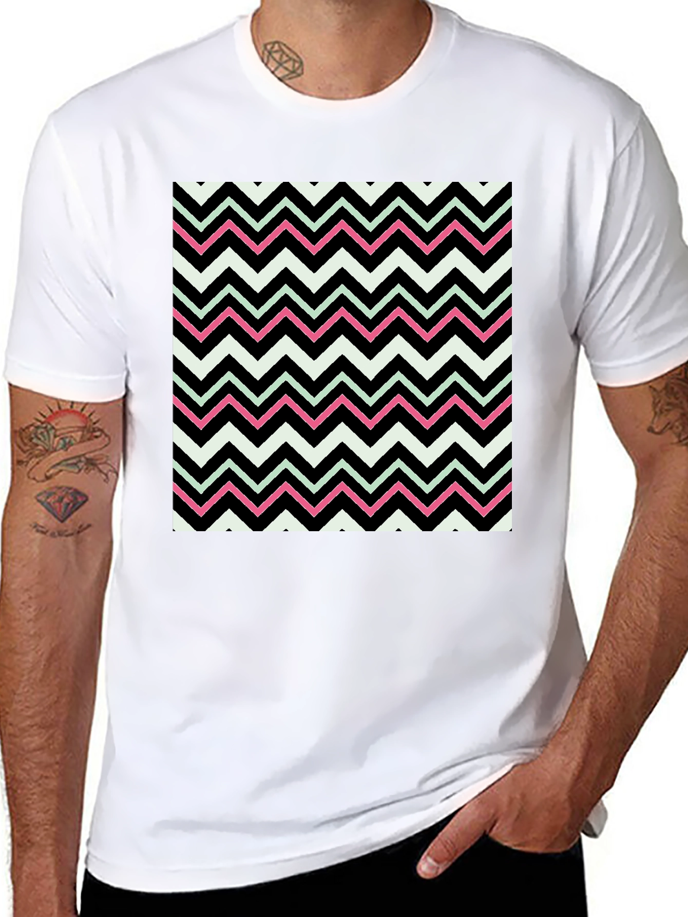 Zigzag Pattern T-Shirt - Modern Graphic Tee