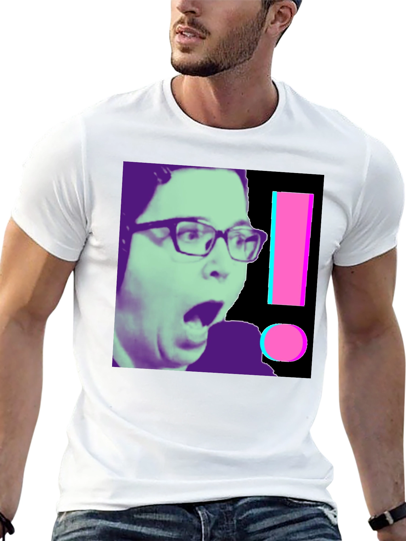 Shocked Gamer Graphic Tee - Novelty Black T-Shirt
