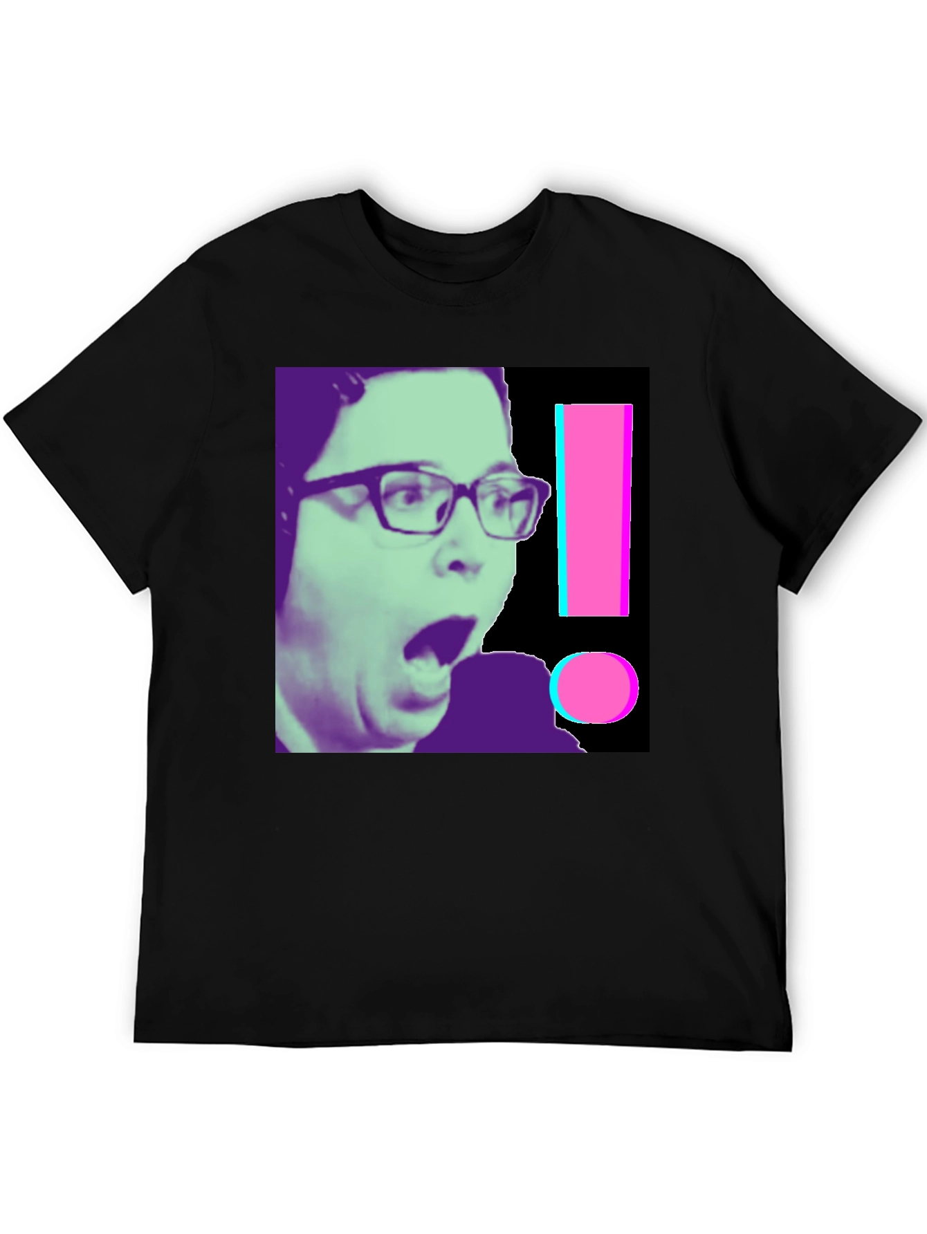 Shocked Gamer Graphic Tee - Novelty Black T-Shirt