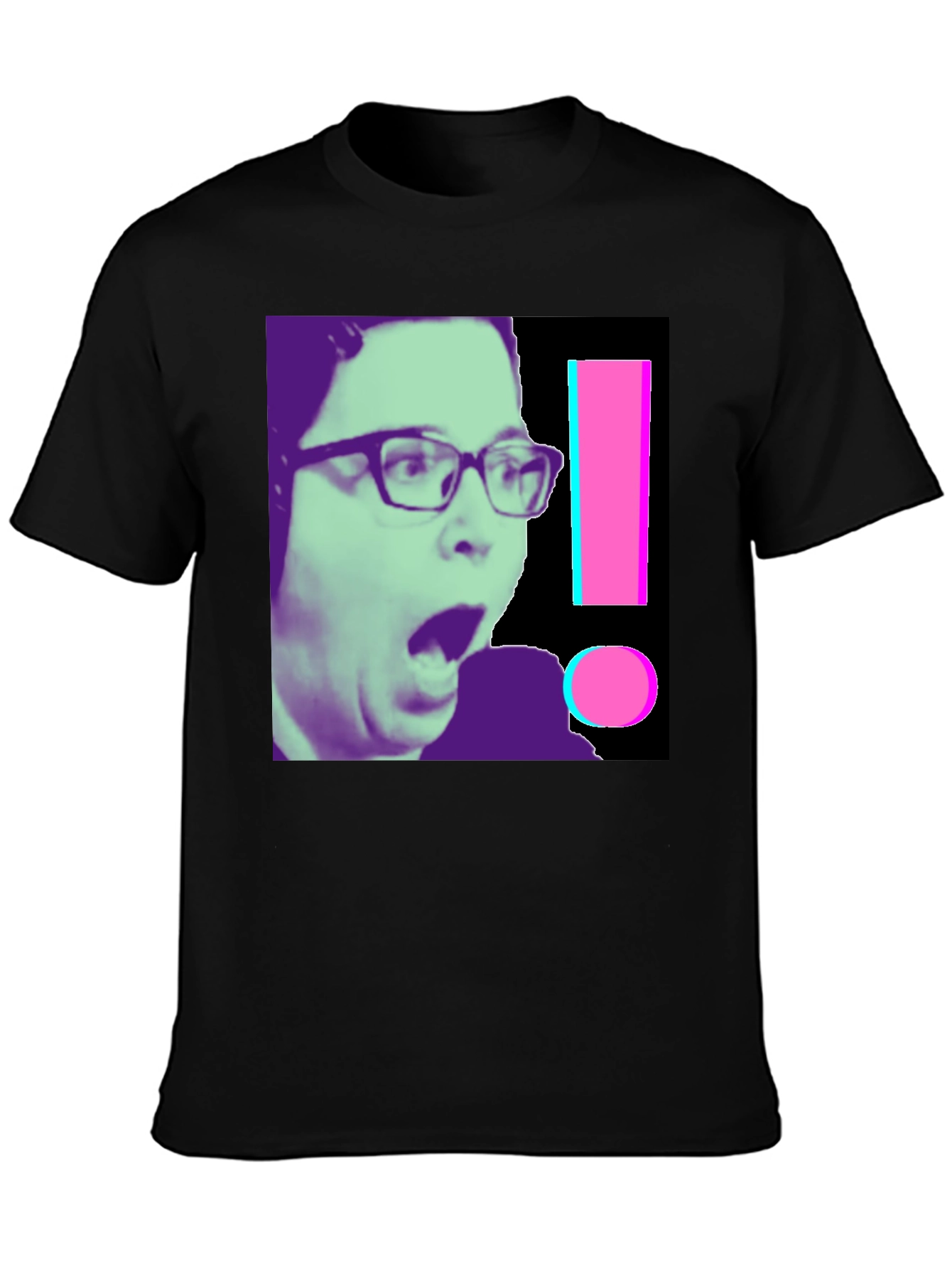 Shocked Gamer Graphic Tee - Novelty Black T-Shirt