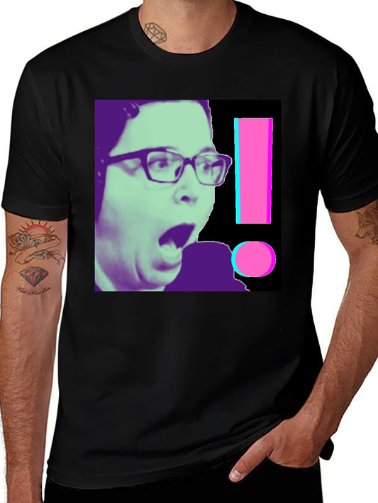 Shocked Gamer Graphic Tee - Novelty Black T-Shirt