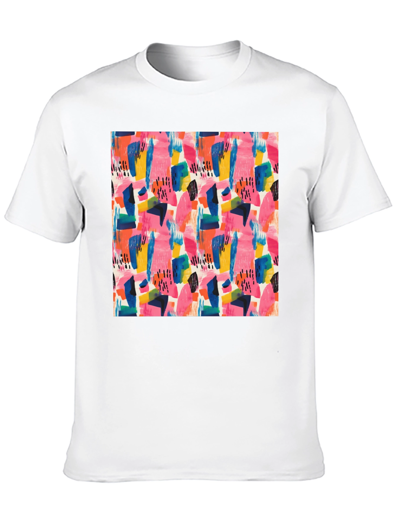 Abstract Art Print Black Crew Neck Tee