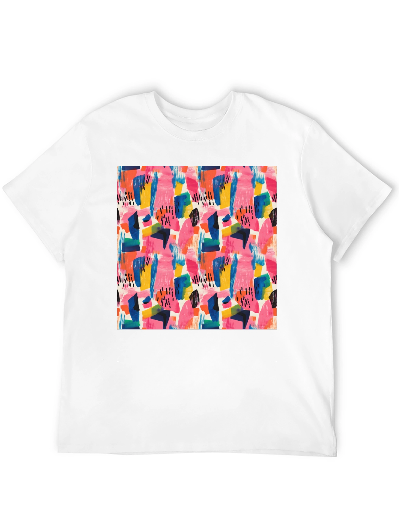 Abstract Art Print Black Crew Neck Tee