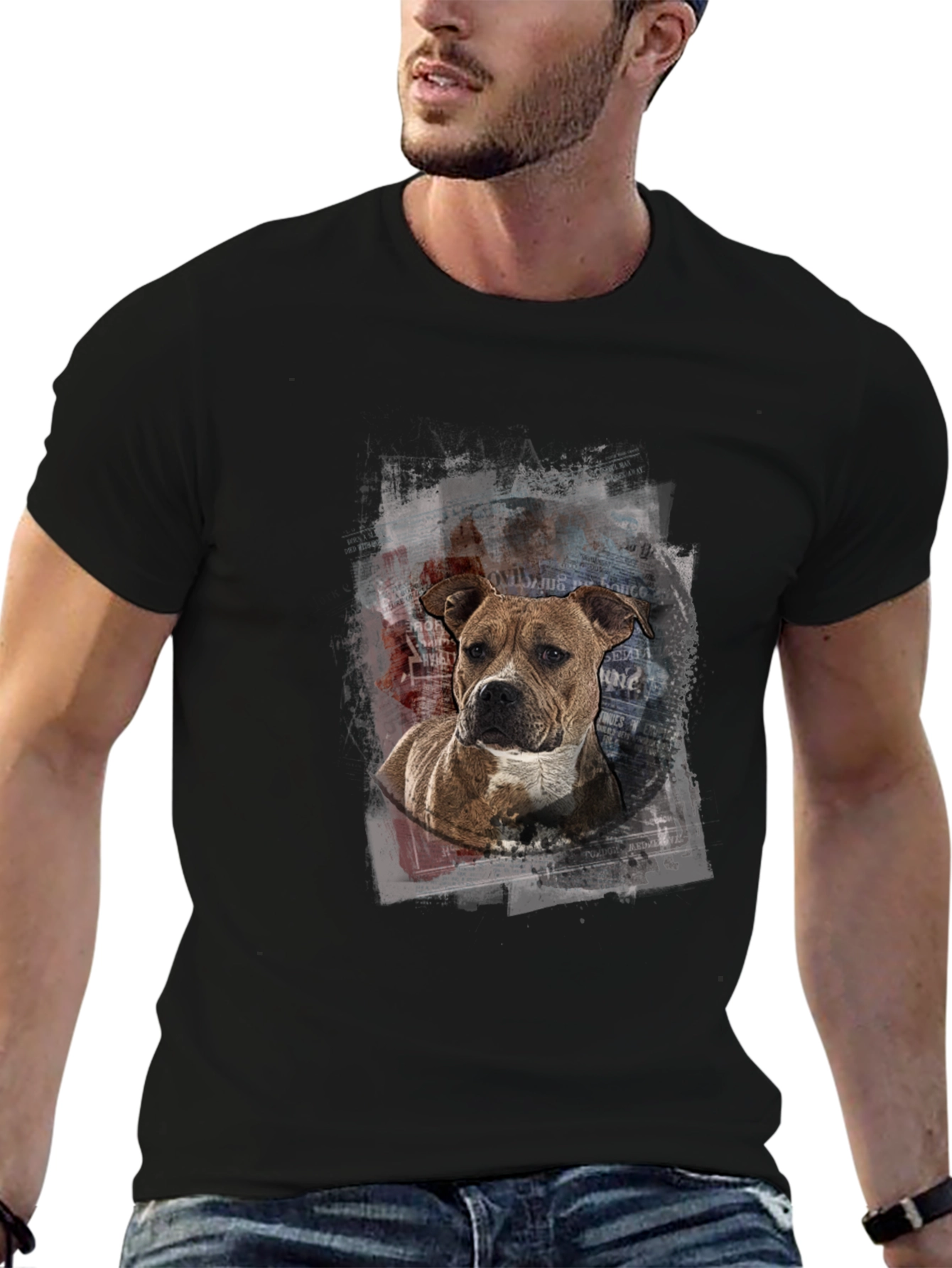 Dog Art Graphic Print T-Shirt - Unisex Casual Tee