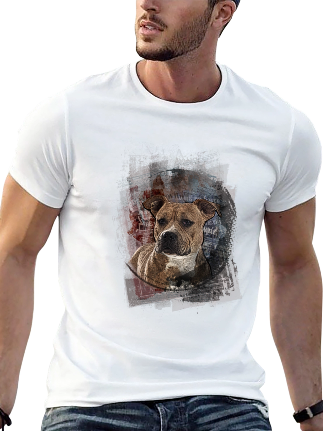 Dog Art Graphic Print T-Shirt - Unisex Casual Tee