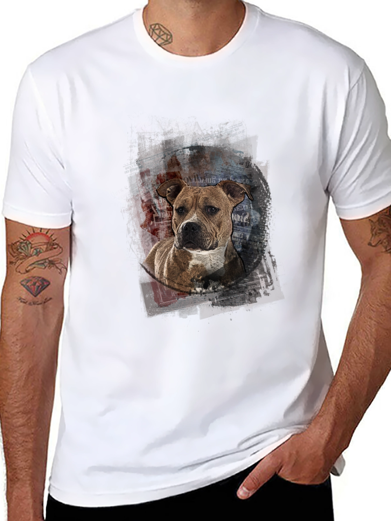 Dog Art Graphic Print T-Shirt - Unisex Casual Tee
