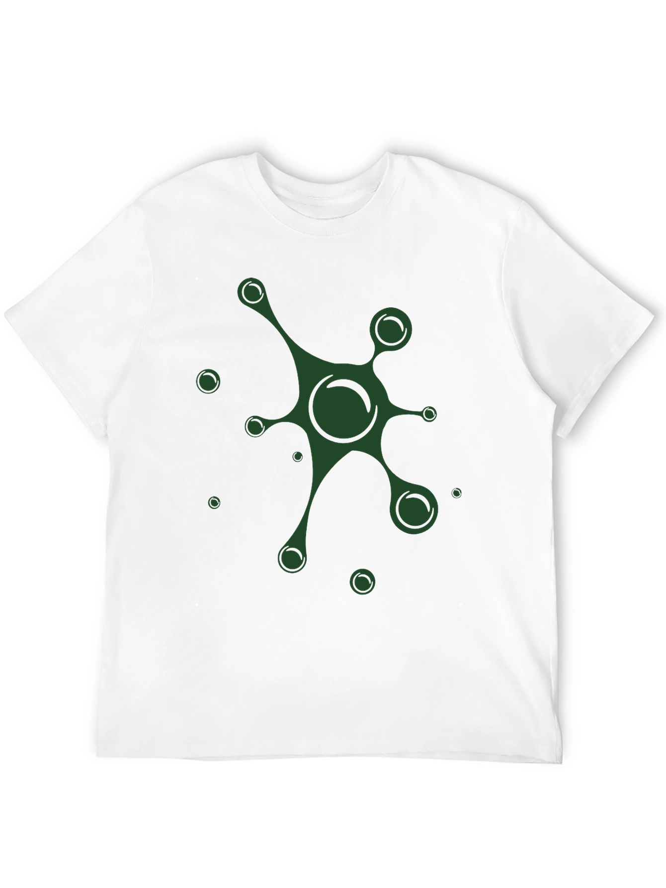 Mens Black T-Shirt with Abstract Green Graphic