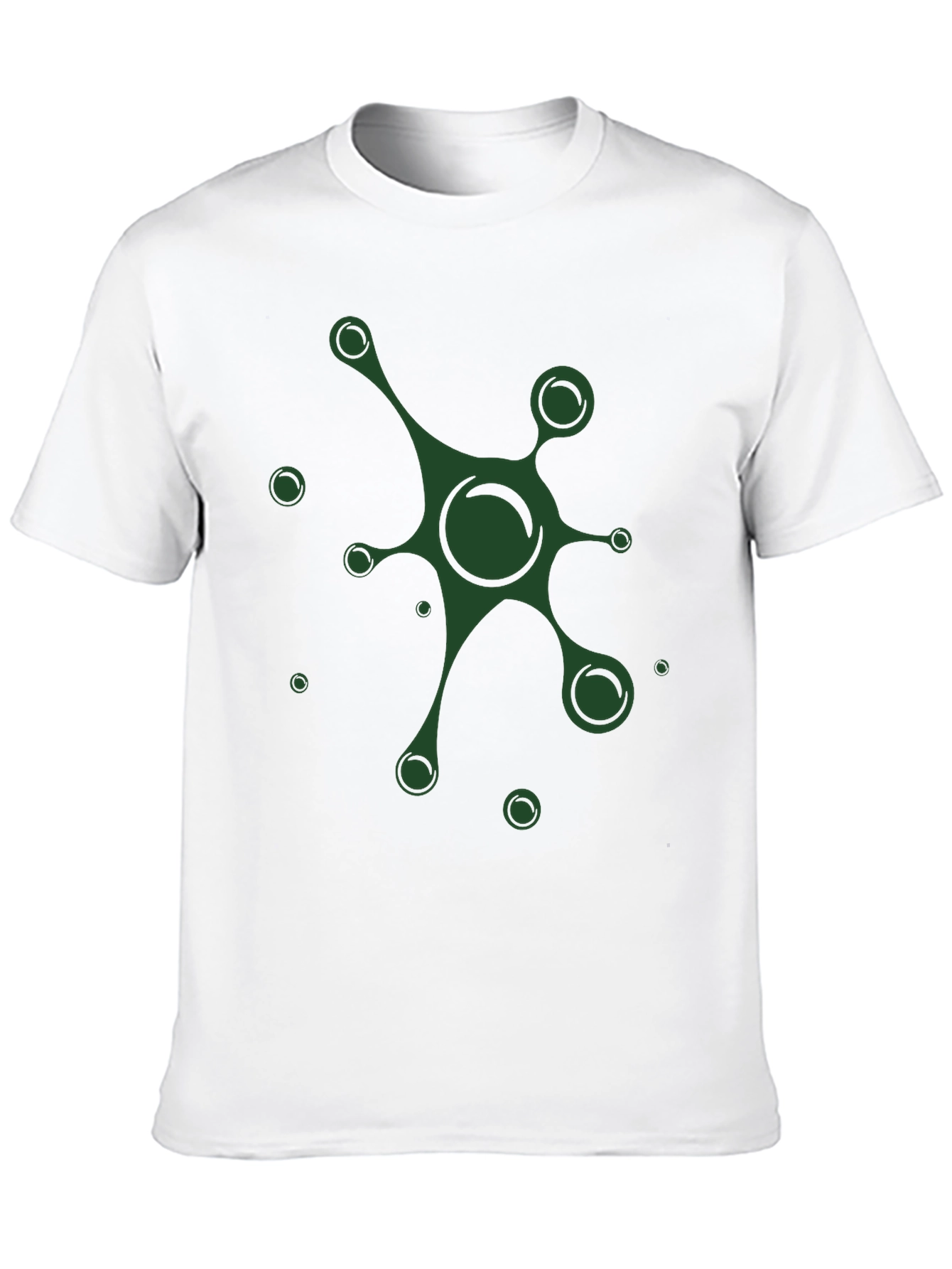 Mens Black T-Shirt with Abstract Green Graphic