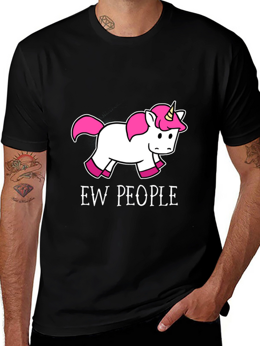 Ew People Unicorn Graphic Tee - Black Cotton T-Shirt