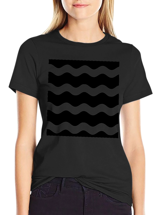 Modern Black Wave Pattern T-Shirt