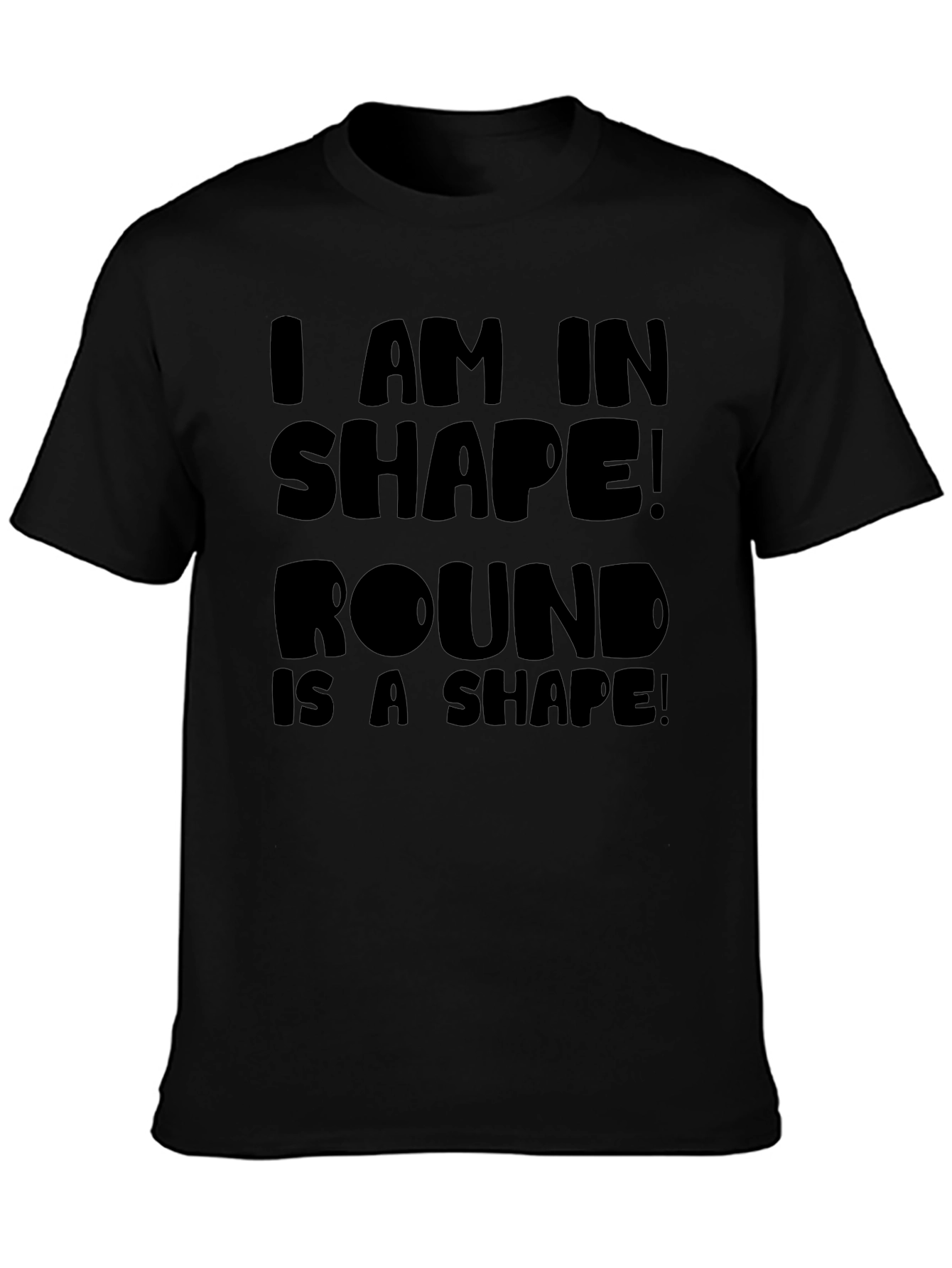 Round is a Shape Mens Black Graphic T-Shirt