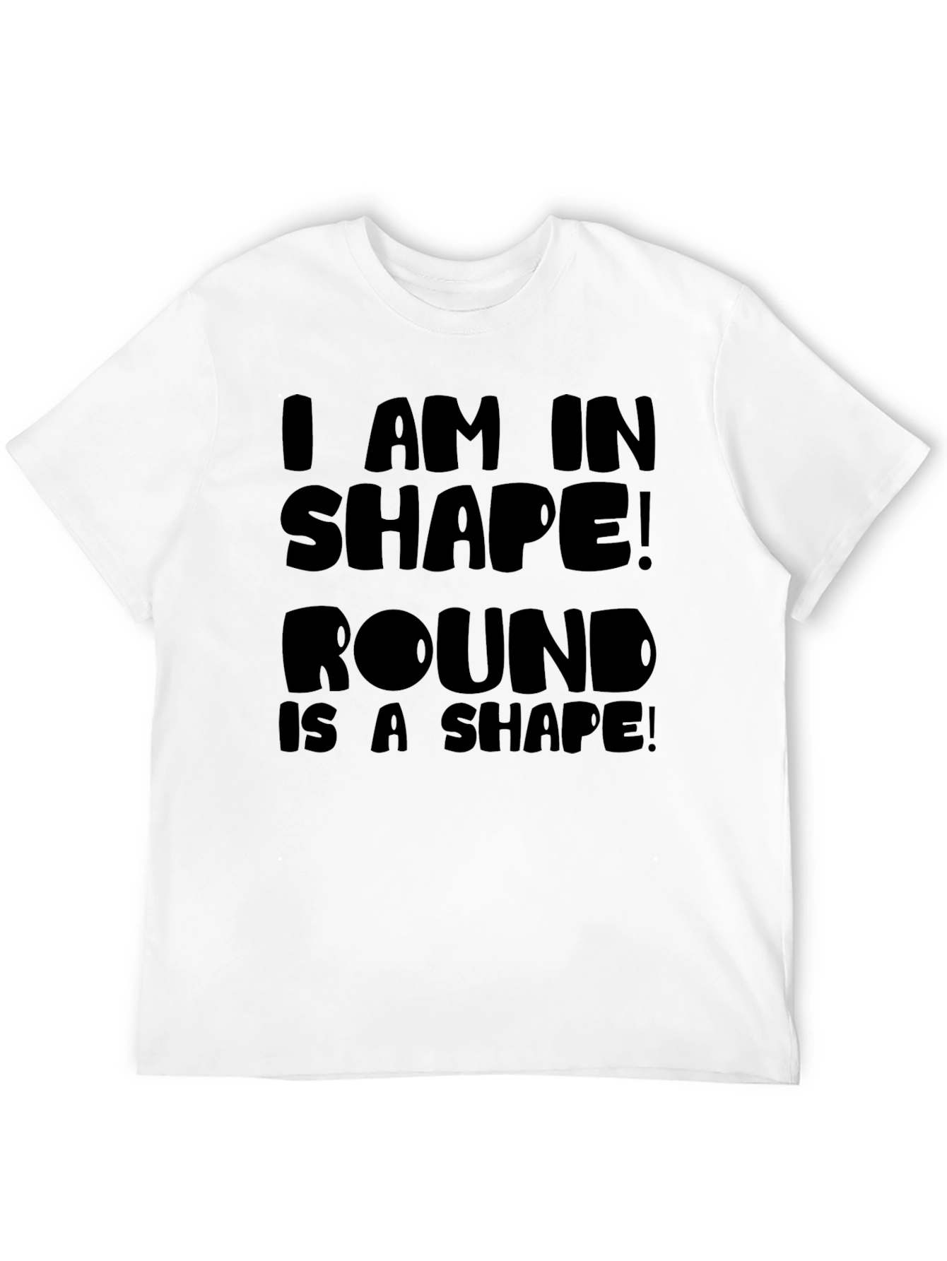 Round is a Shape Mens Black Graphic T-Shirt