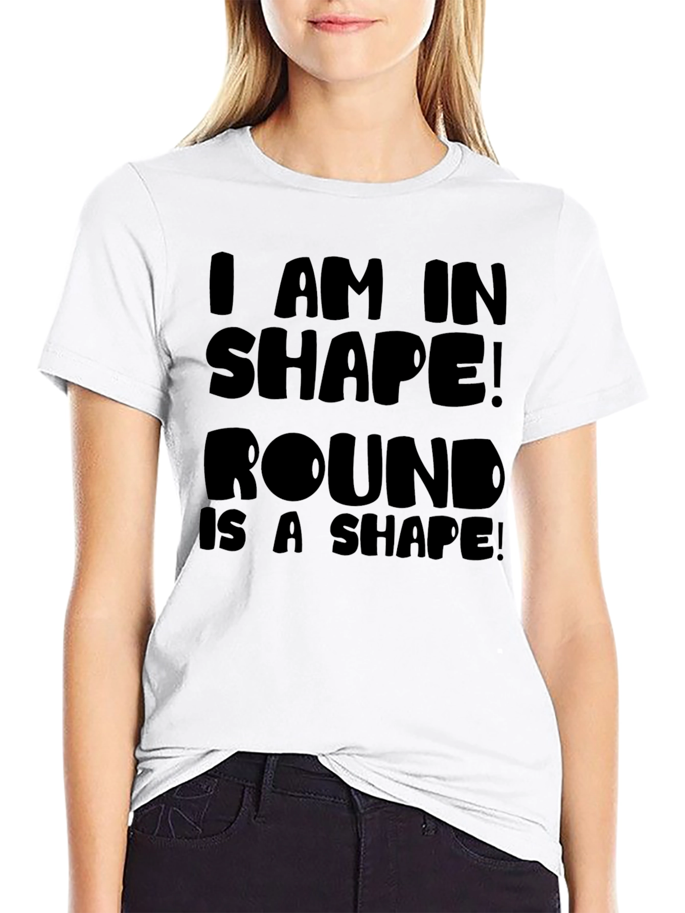 Round is a Shape Mens Black Graphic T-Shirt