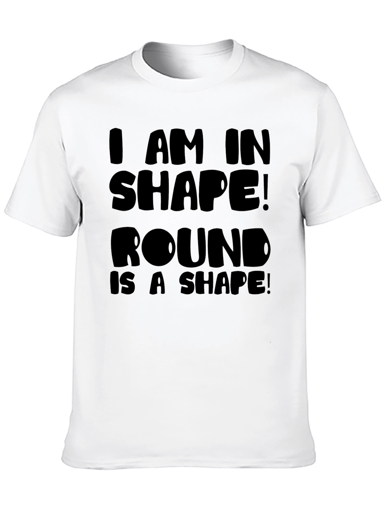 Round is a Shape Mens Black Graphic T-Shirt