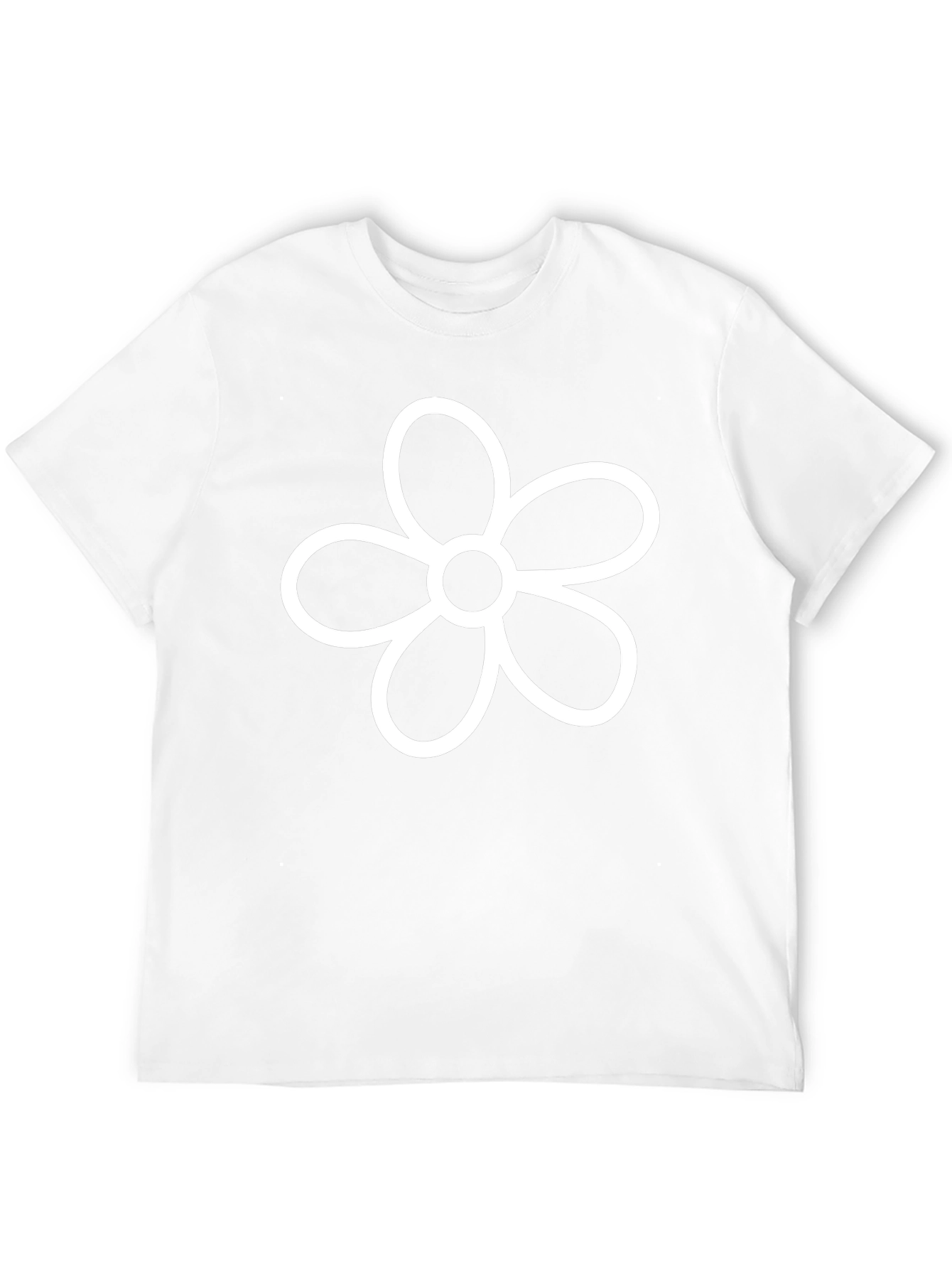 Minimalist Flower Graphic Black T-Shirt