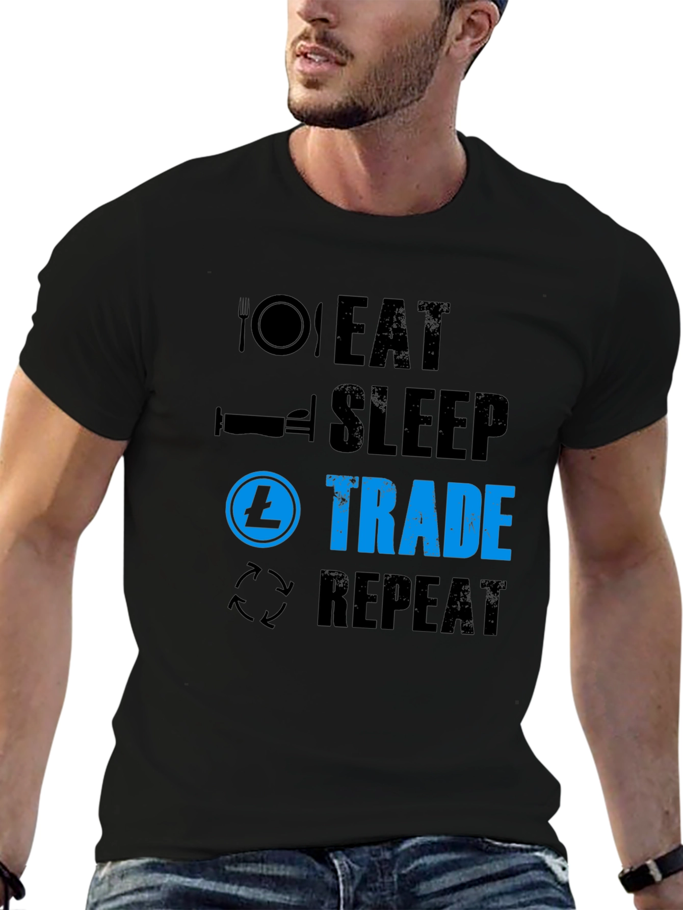 Eat Sleep Trade Repeat T-Shirt - Crypto Trader Tee