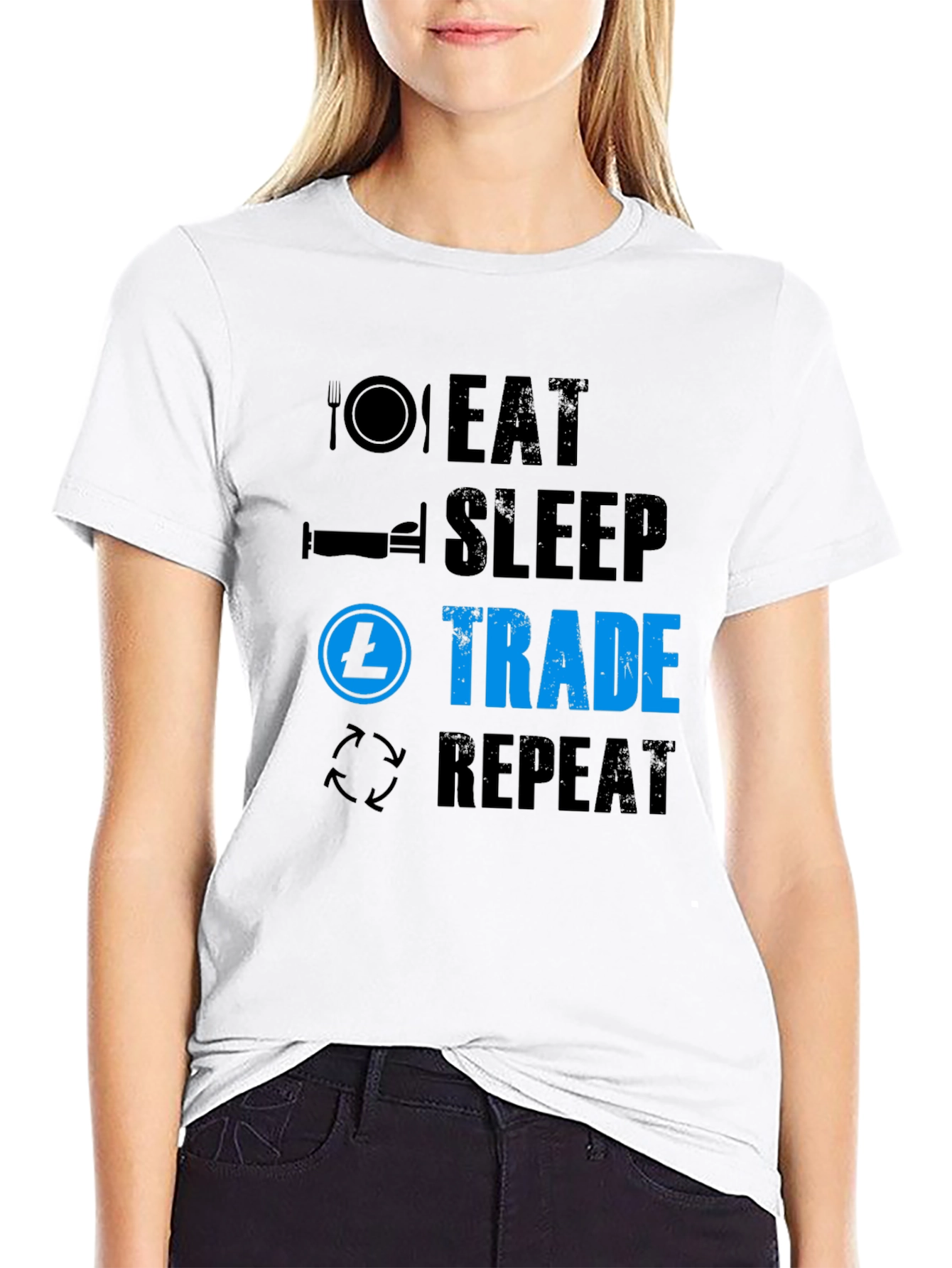 Eat Sleep Trade Repeat T-Shirt - Crypto Trader Tee