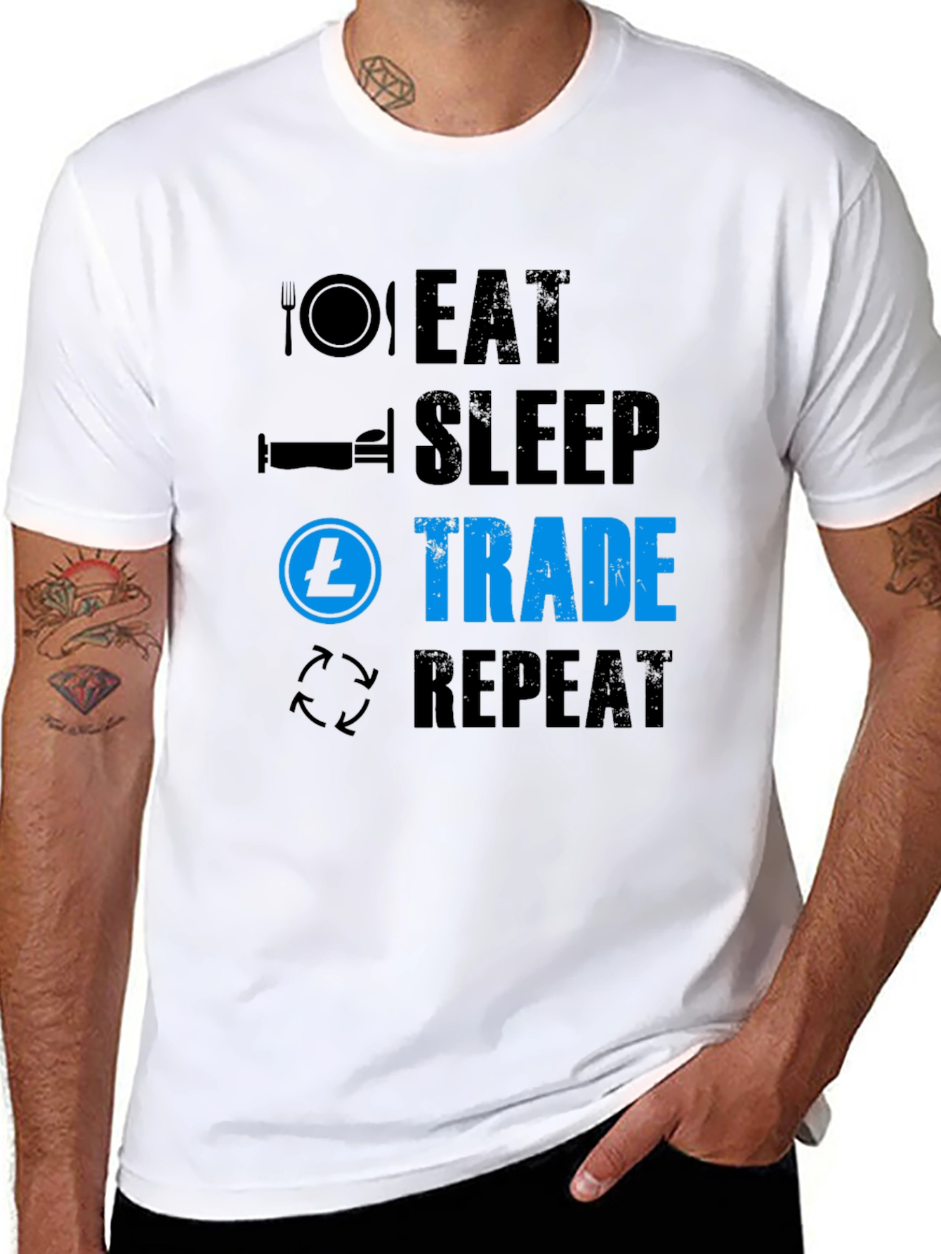 Eat Sleep Trade Repeat T-Shirt - Crypto Trader Tee