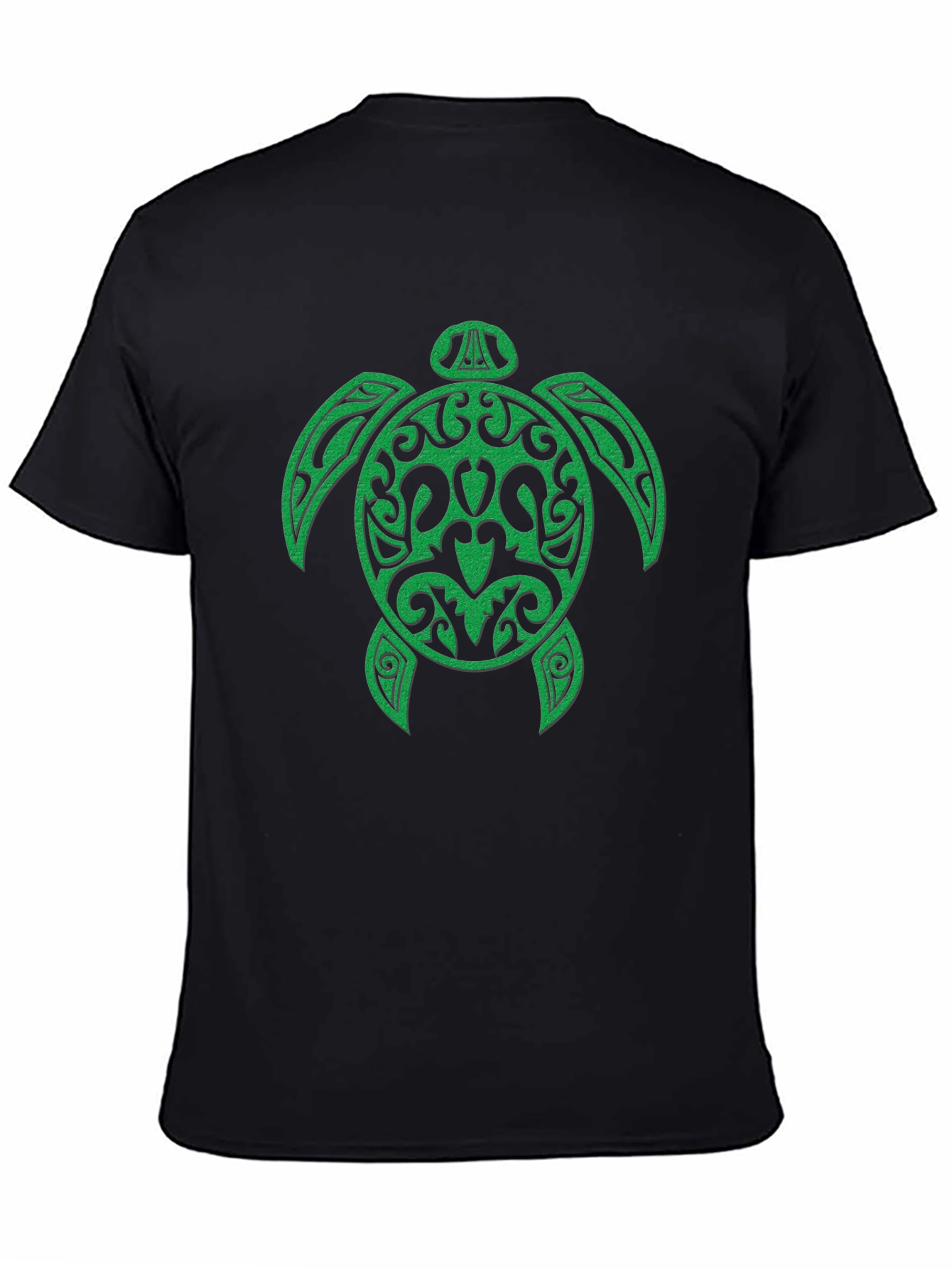 Green Turtle Graphic Black Tee