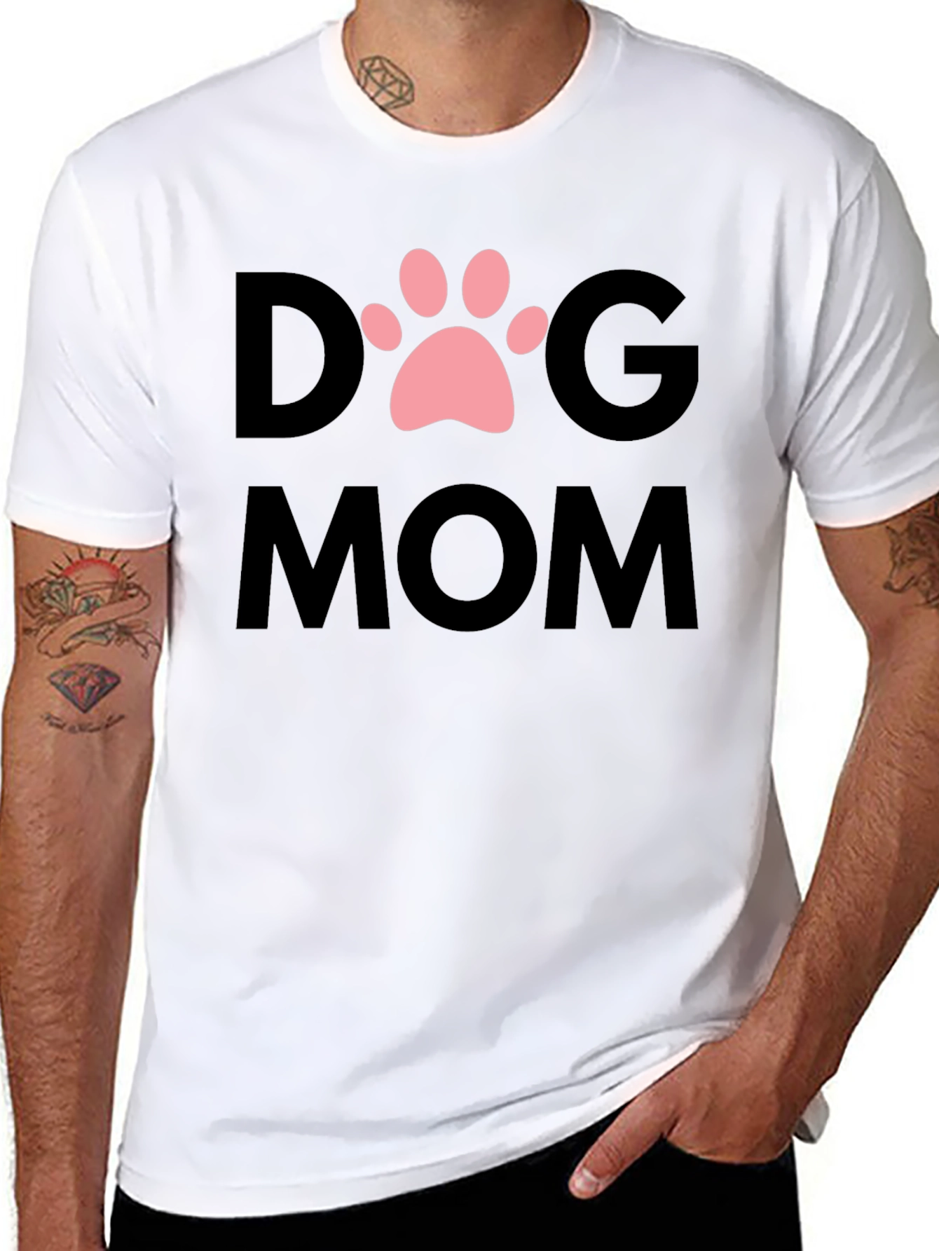 Dog Mom T-Shirt - Cute Paw Print Graphic