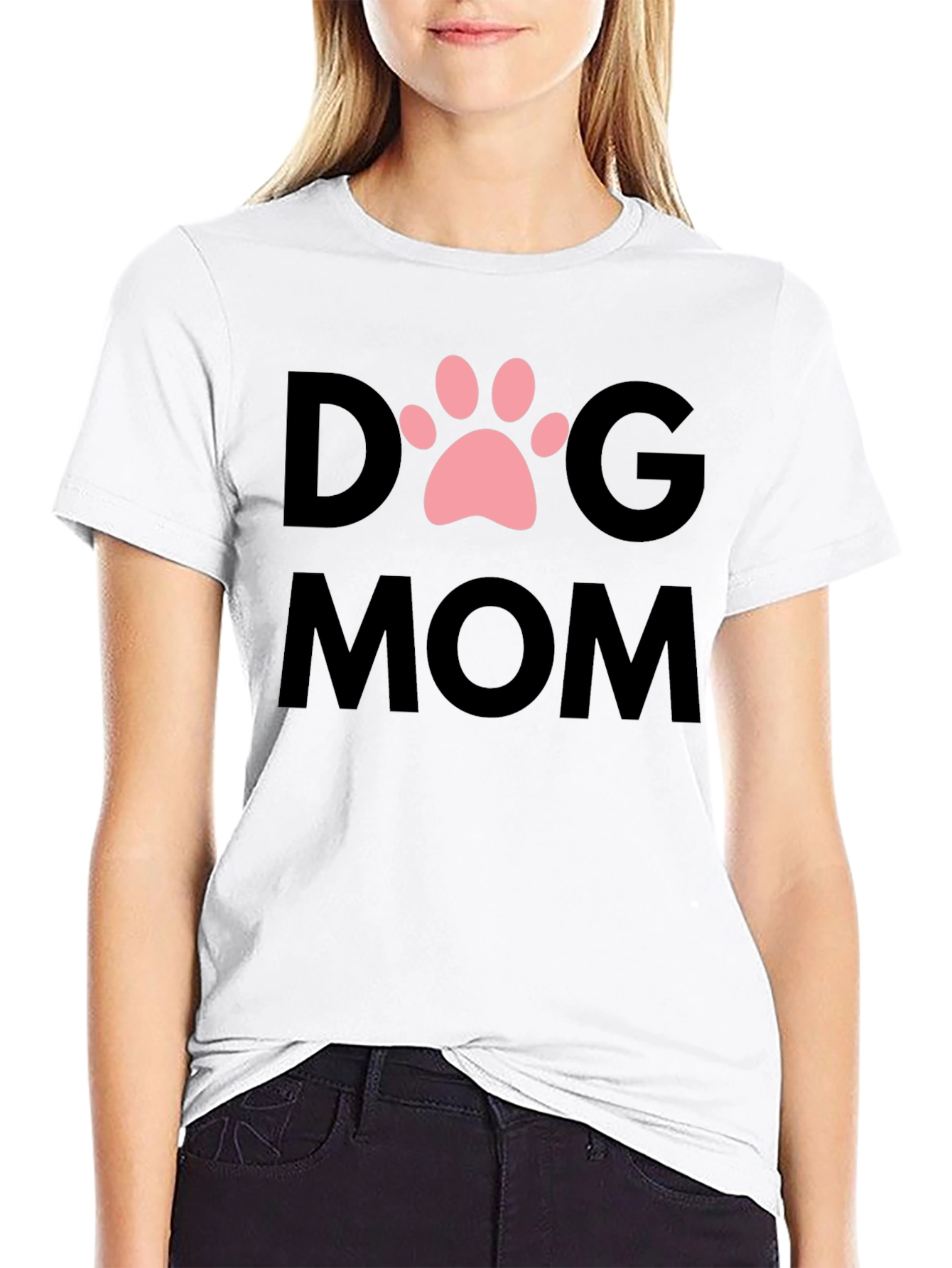 Dog Mom T-Shirt - Cute Paw Print Graphic