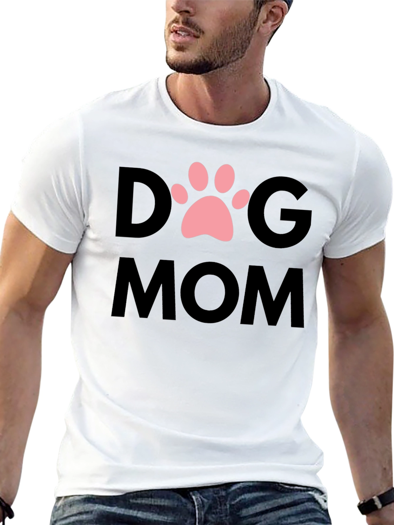 Dog Mom T-Shirt - Cute Paw Print Graphic
