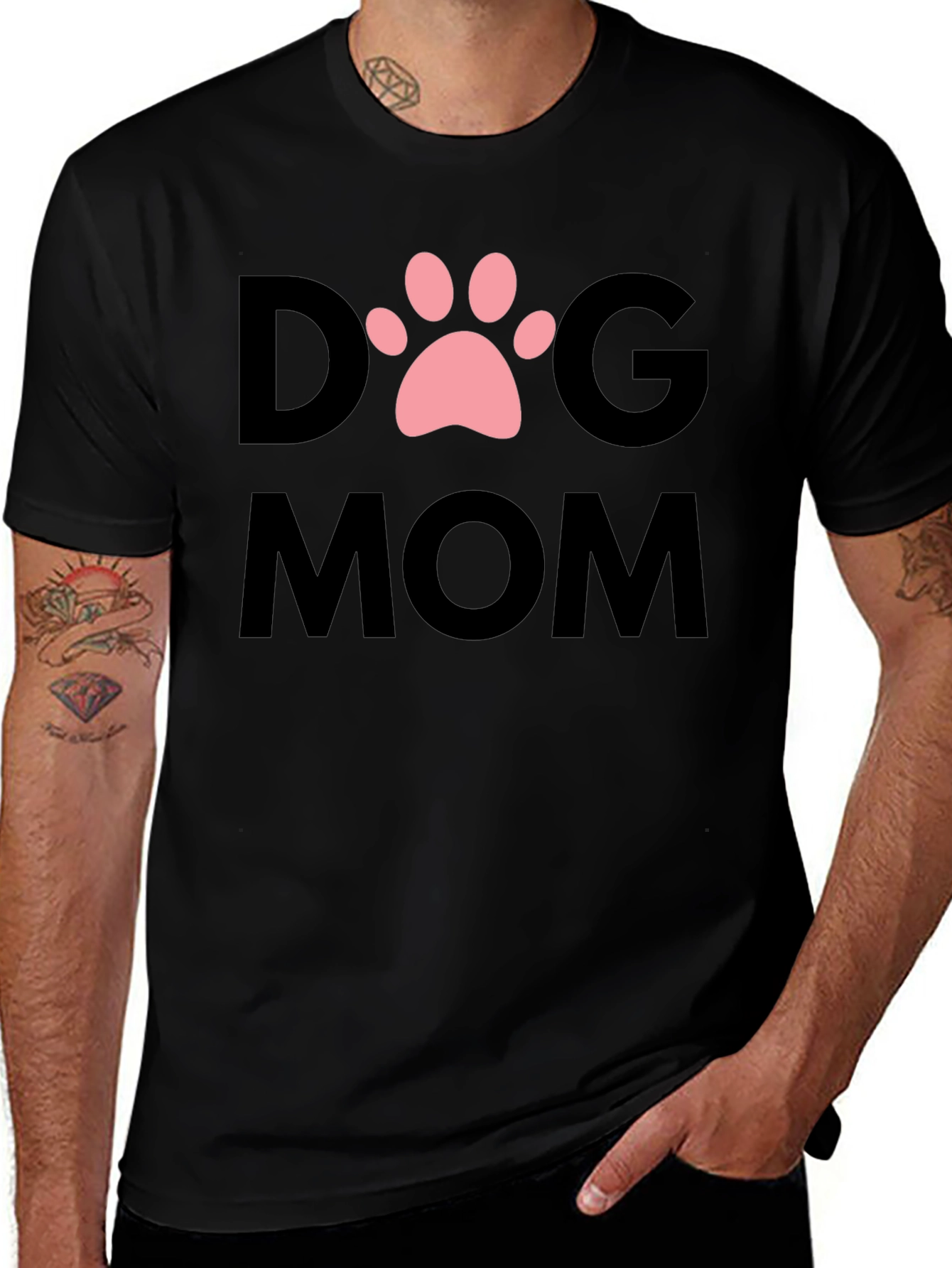 Dog Mom T-Shirt - Cute Paw Print Graphic