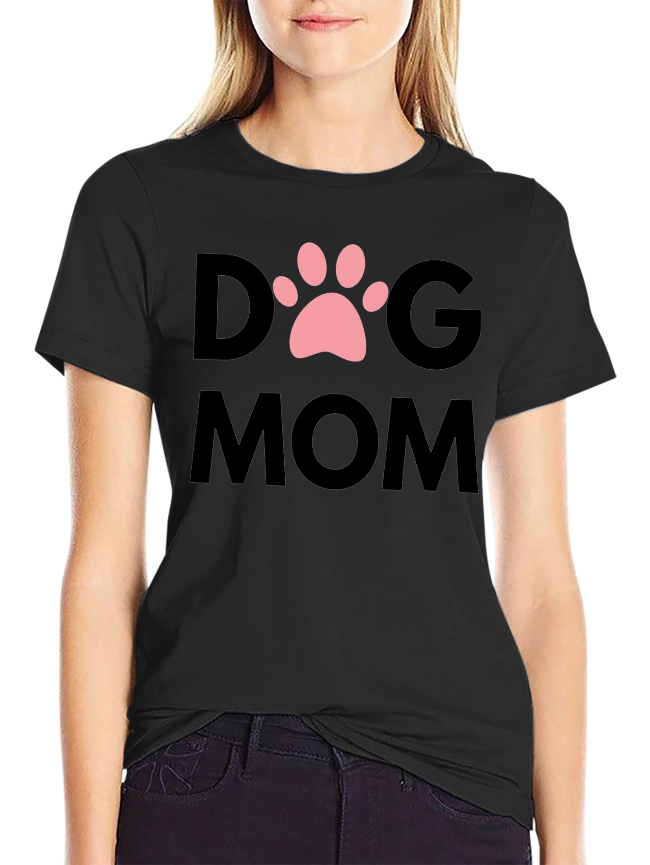 Dog Mom T-Shirt - Cute Paw Print Graphic