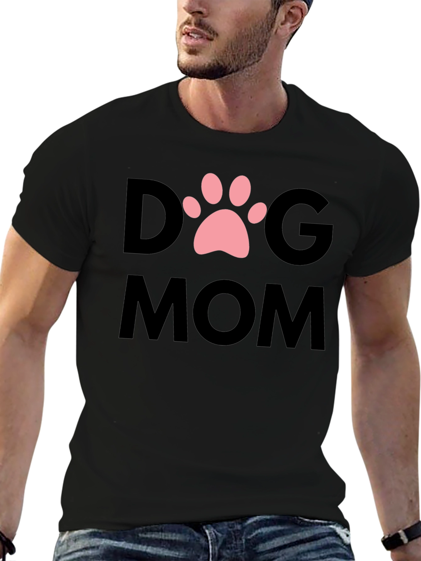 Dog Mom T-Shirt - Cute Paw Print Graphic
