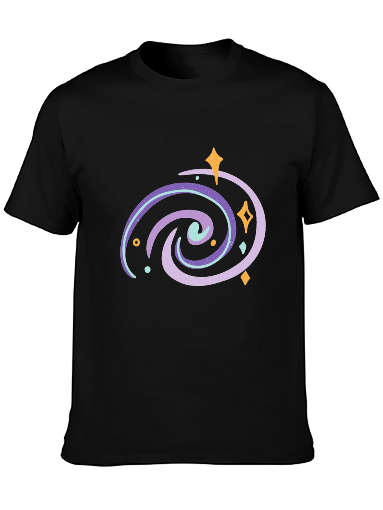 Galaxy Swirl Graphic Tee - Black Casual T-Shirt