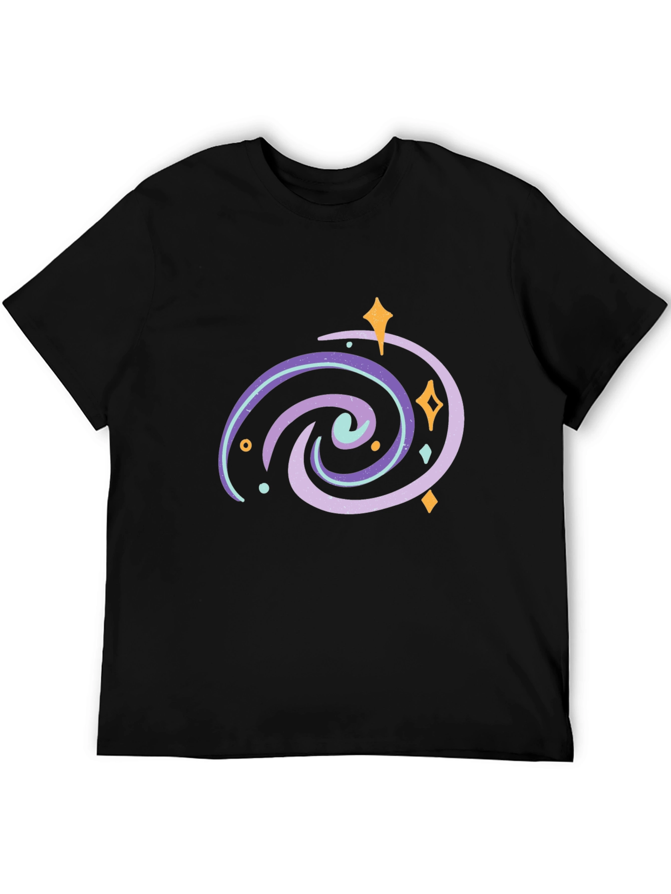 Galaxy Swirl Graphic Tee - Black Casual T-Shirt