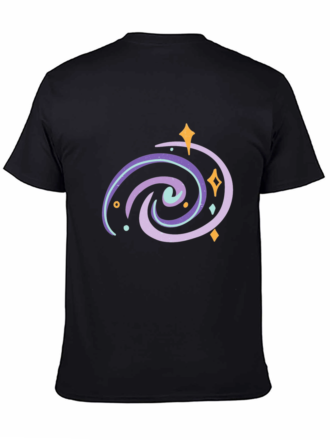 Galaxy Swirl Graphic Tee - Black Casual T-Shirt