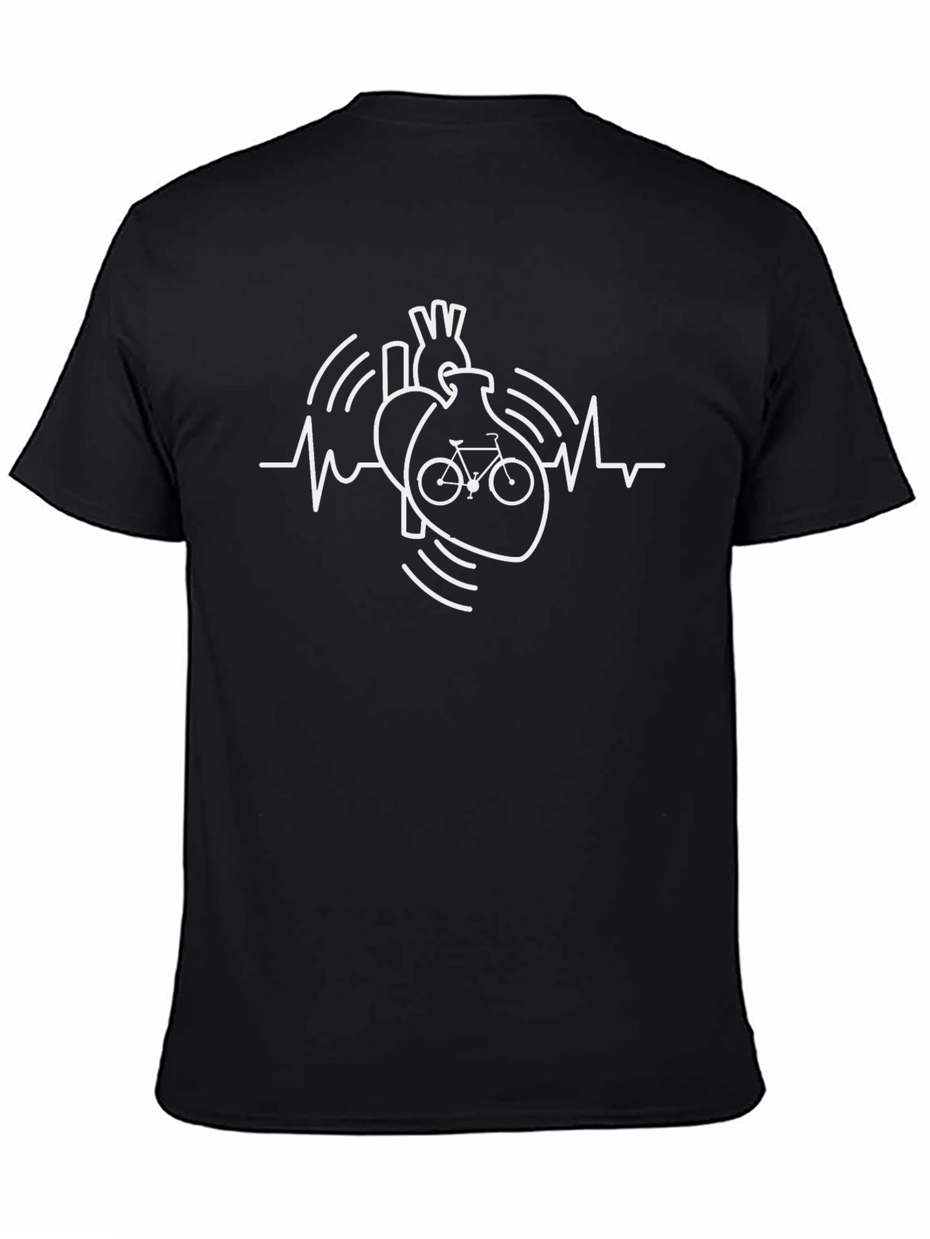Heartbeat Bike Graphic Tee - Black