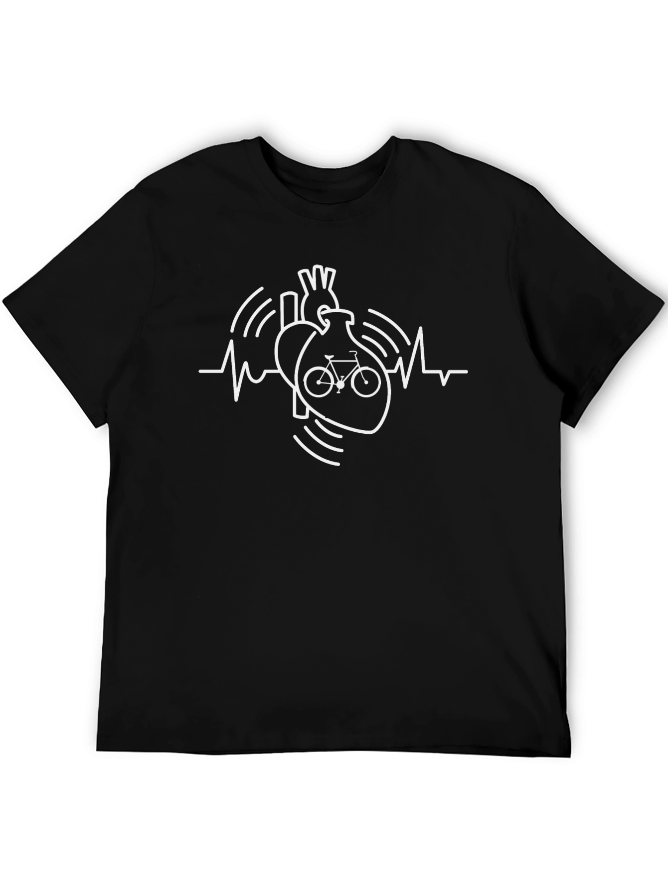 Heartbeat Bike Graphic Tee - Black
