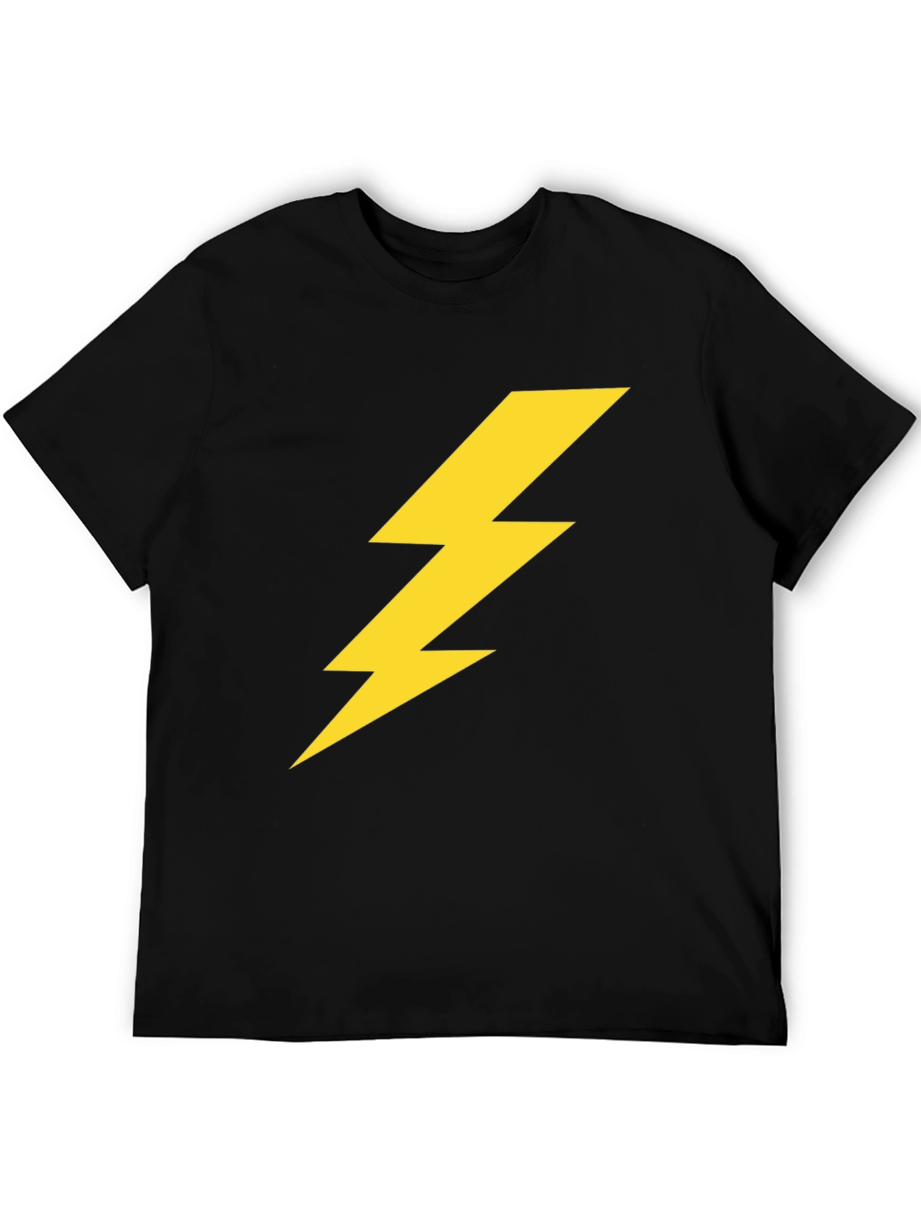 Lightning Bolt Graphic Tee - Black Casual T-Shirt
