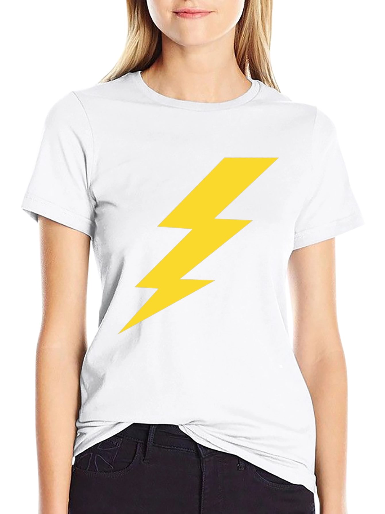 Lightning Bolt Graphic Tee - Black Casual T-Shirt