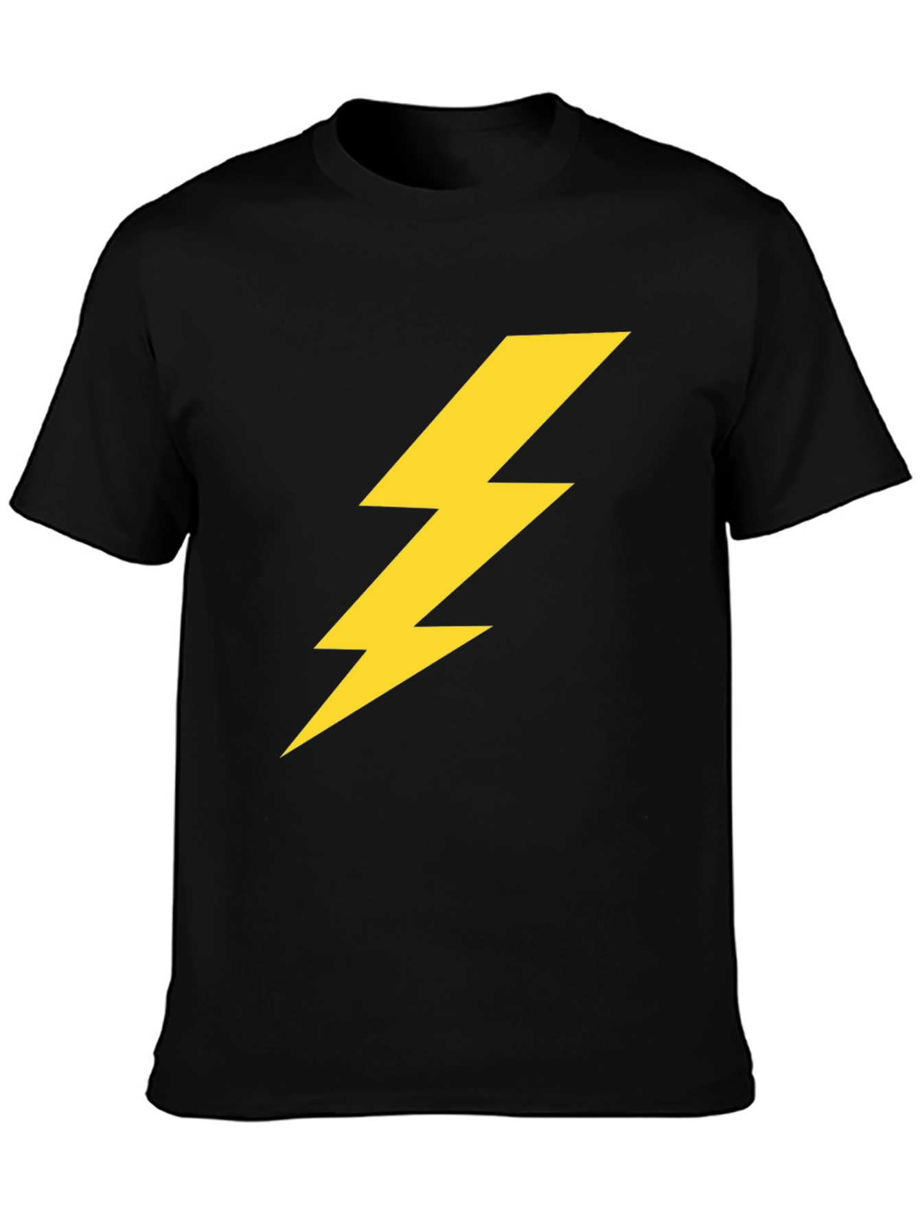 Lightning Bolt Graphic Tee - Black Casual T-Shirt