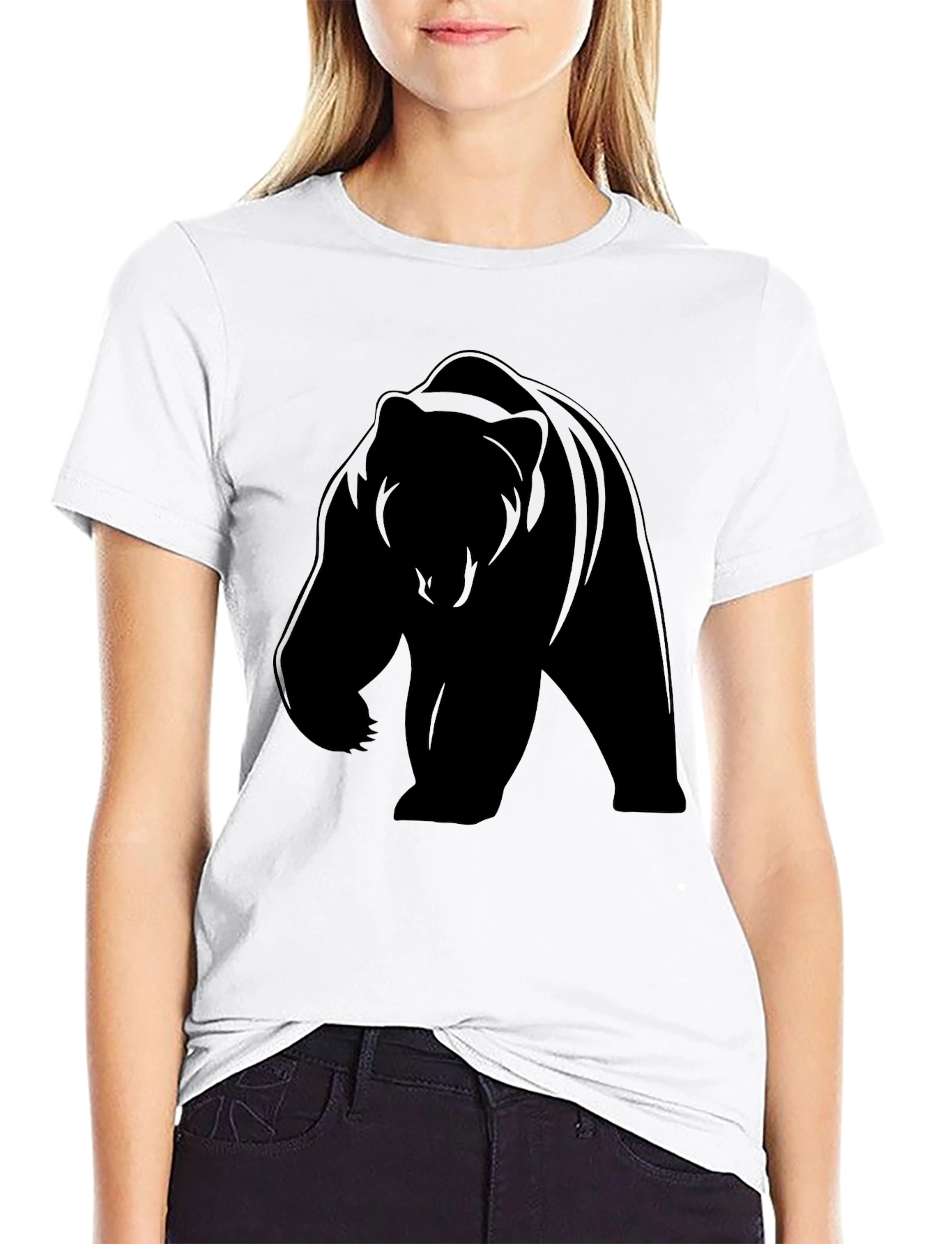 Bear Silhouette Black T-Shirt