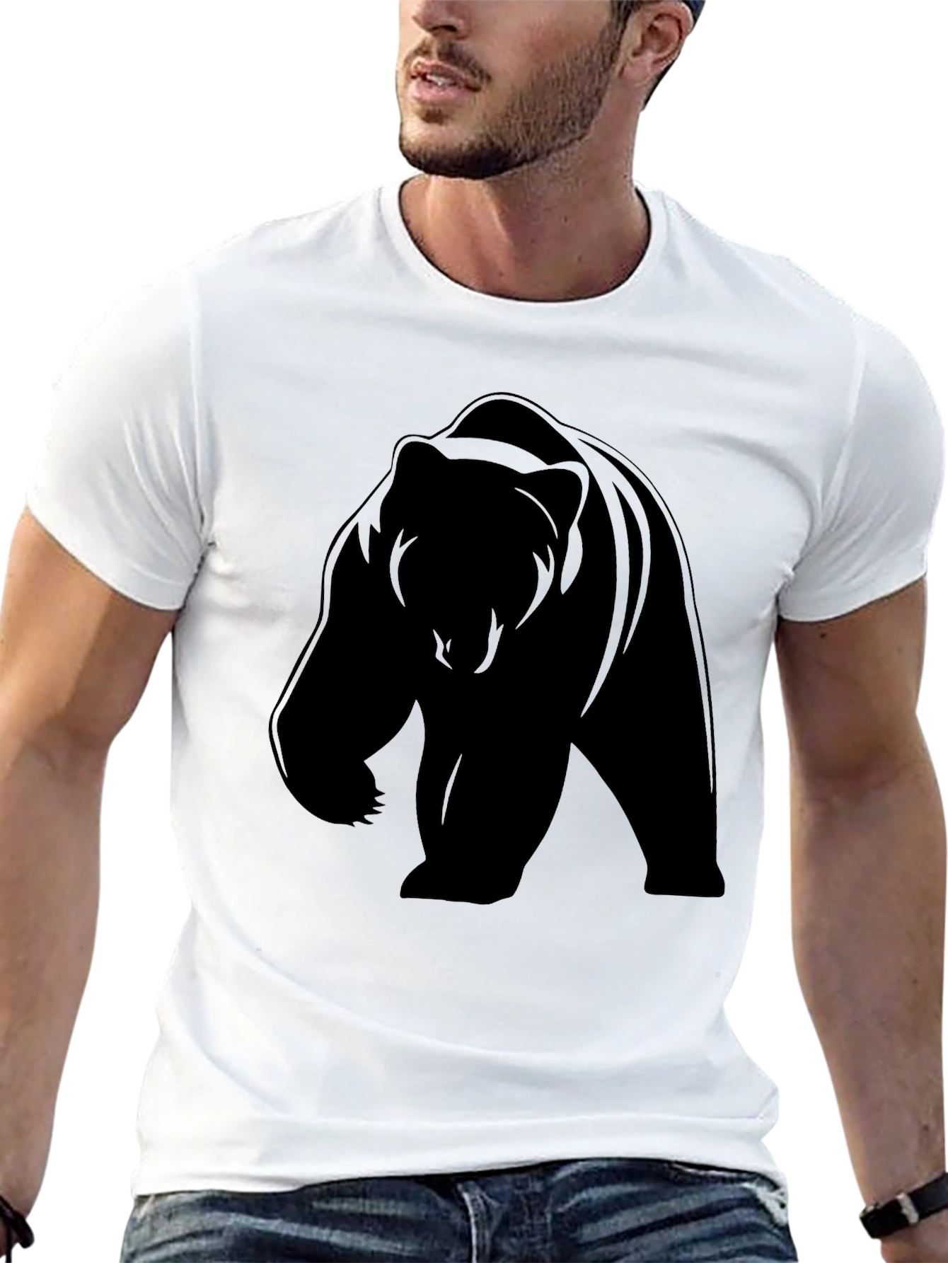 Bear Silhouette Black T-Shirt