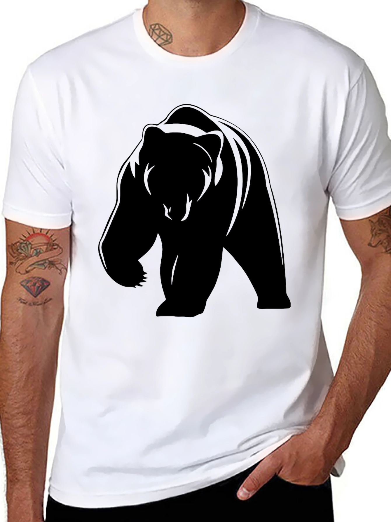 Bear Silhouette Black T-Shirt