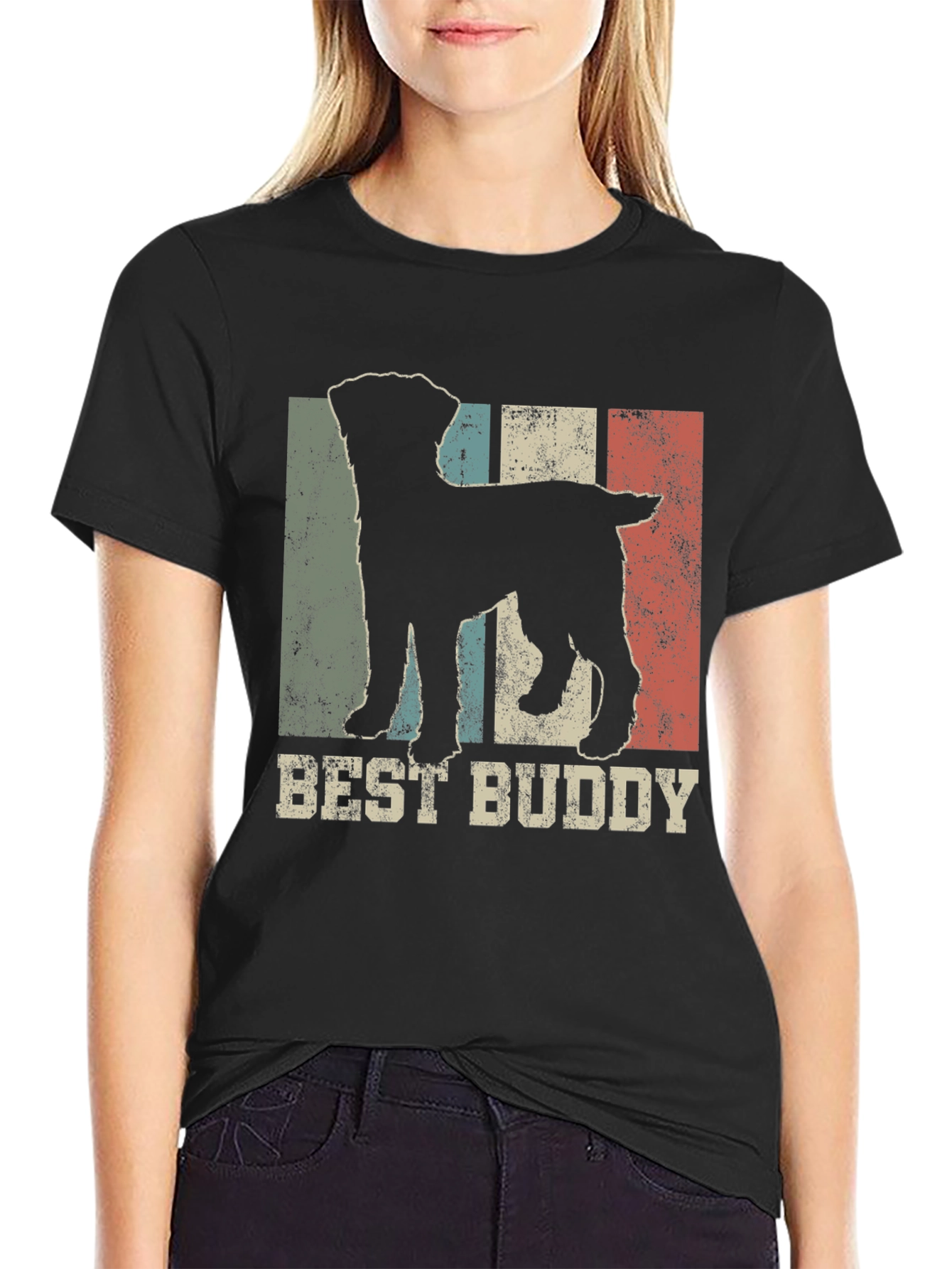 Best Buddy Dog Silhouette Mens T-Shirt